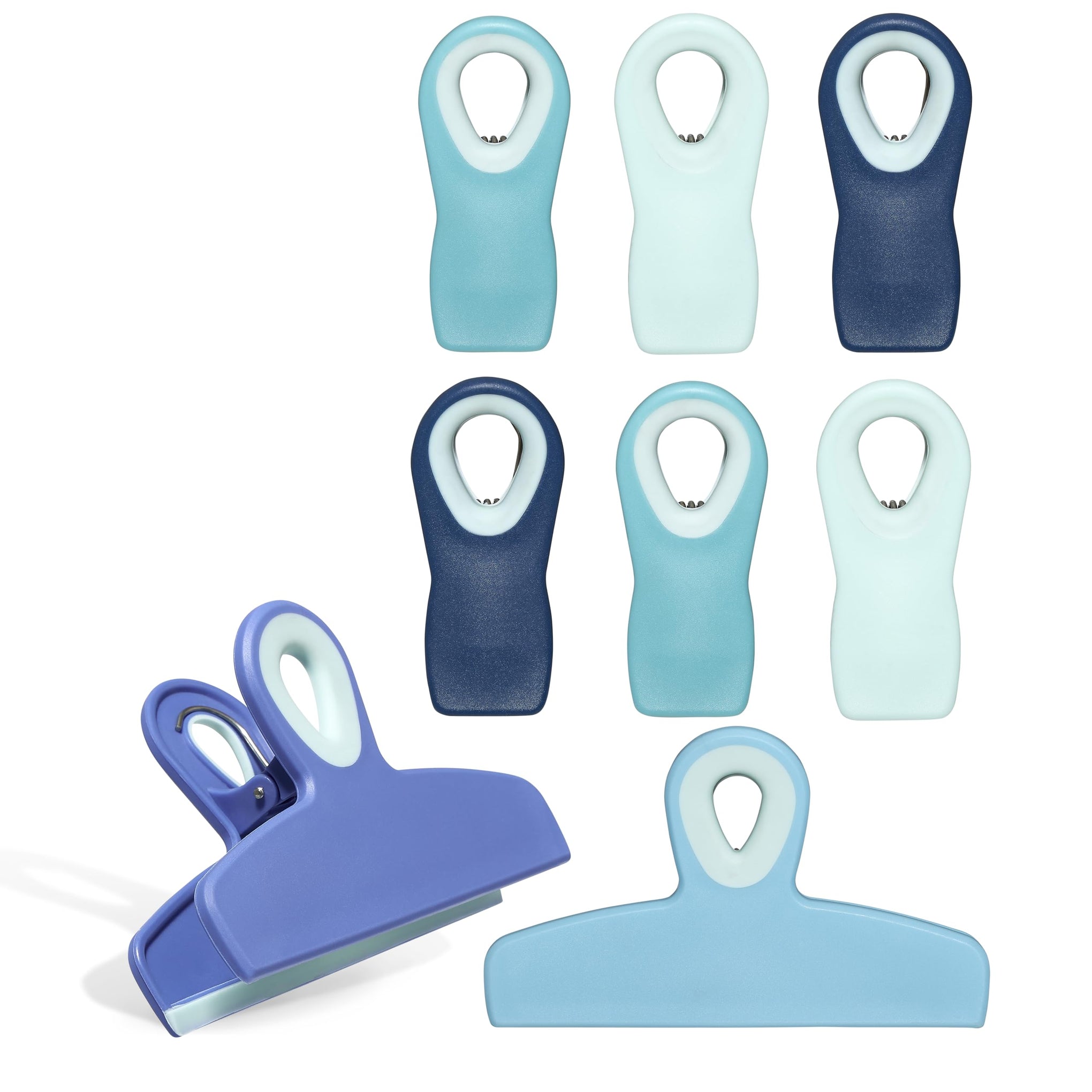Bag Clips Heavy Duty Chip Clip and Refrigerator Magnet Clips for Food Storage with Air Tight Seal Grip (8 Count)
