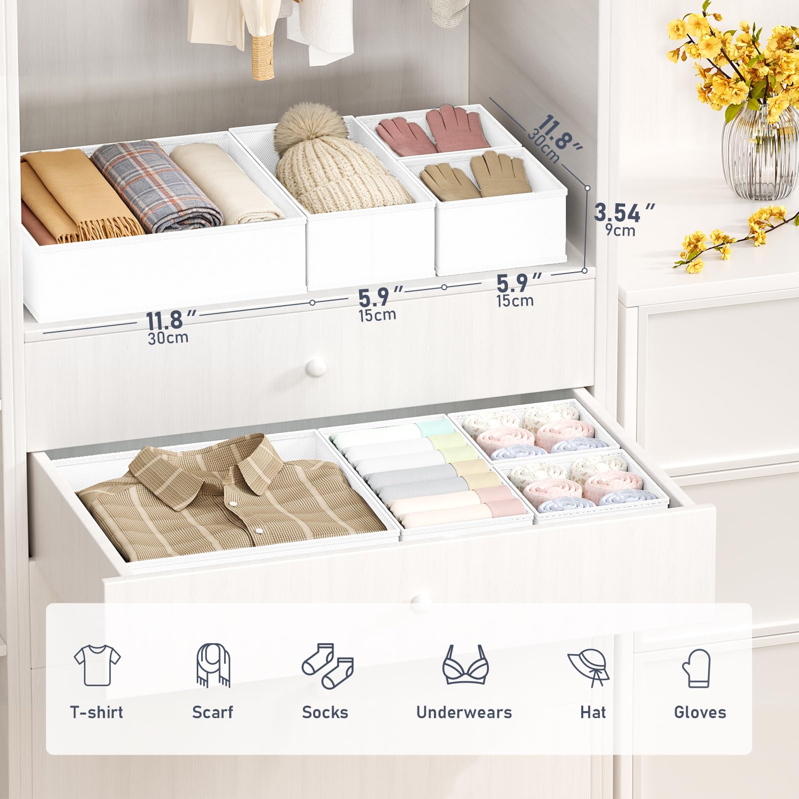 Drawer Organizer Clothes Storage (28 Count)