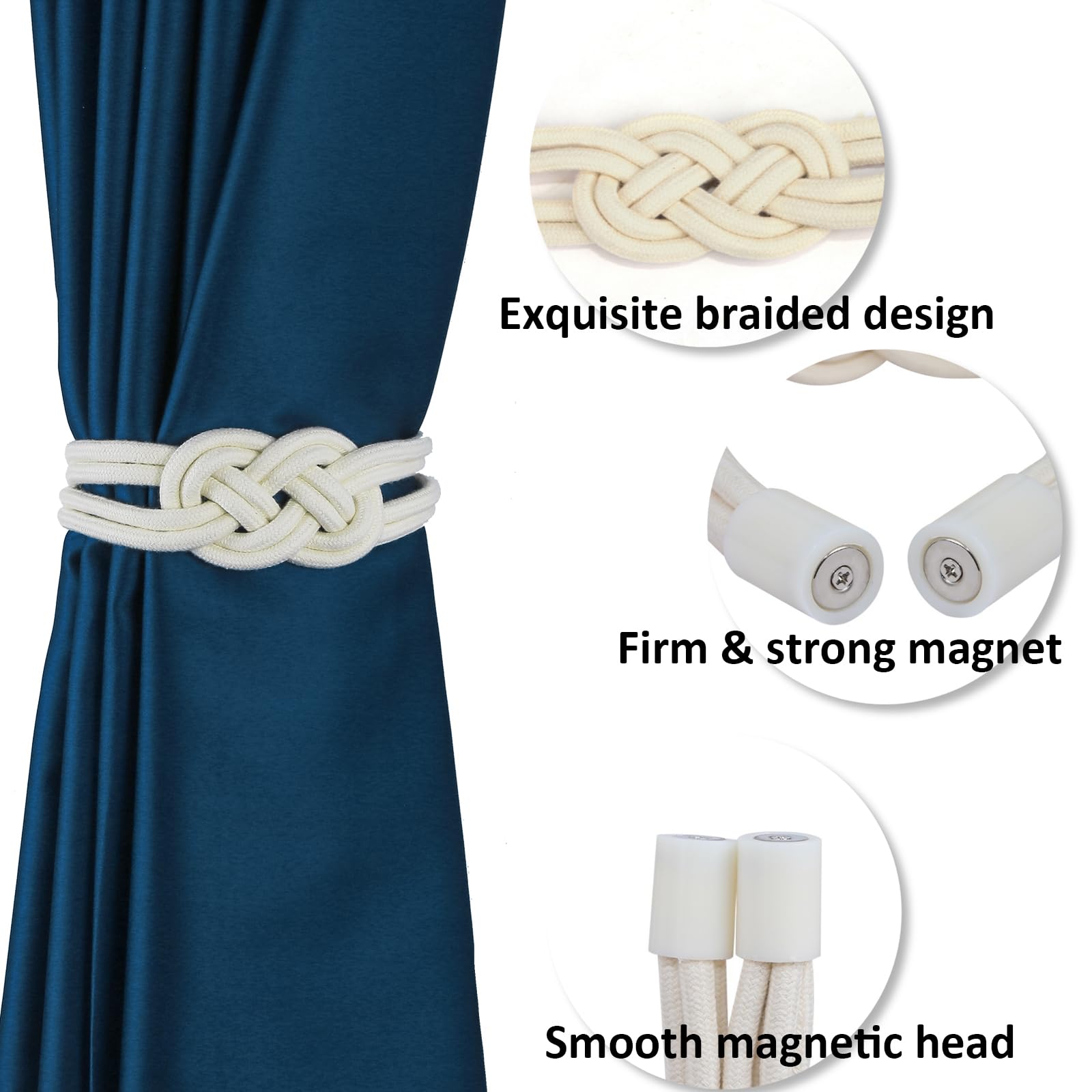 2 Pack Magnetic Curtain Tiebacks (2 Count)