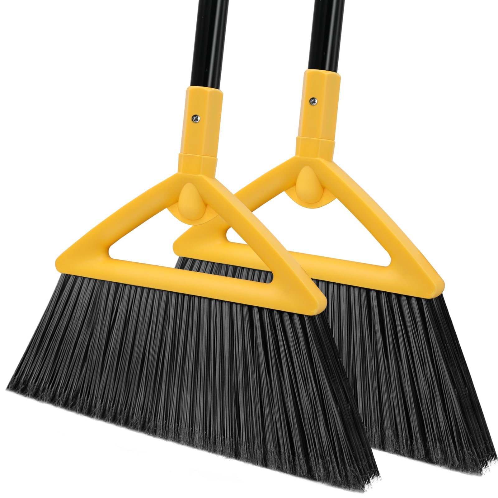 Heavy Duty Yellow Angle Broom with Long Handle (2 Count)