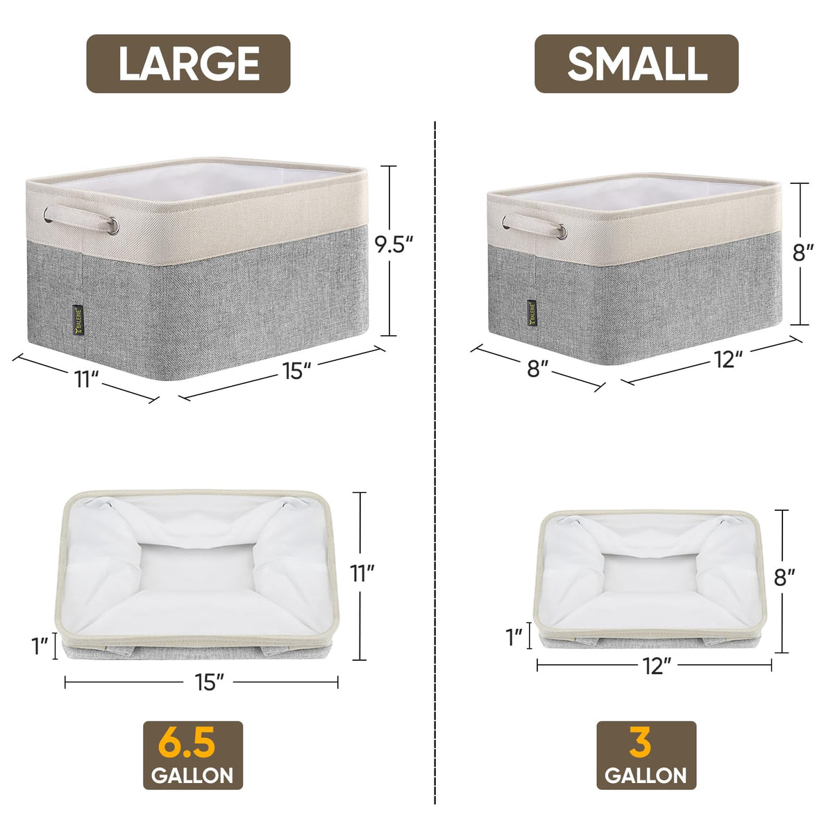 1 Pack Fabric Closet Storage Bins for Shelves