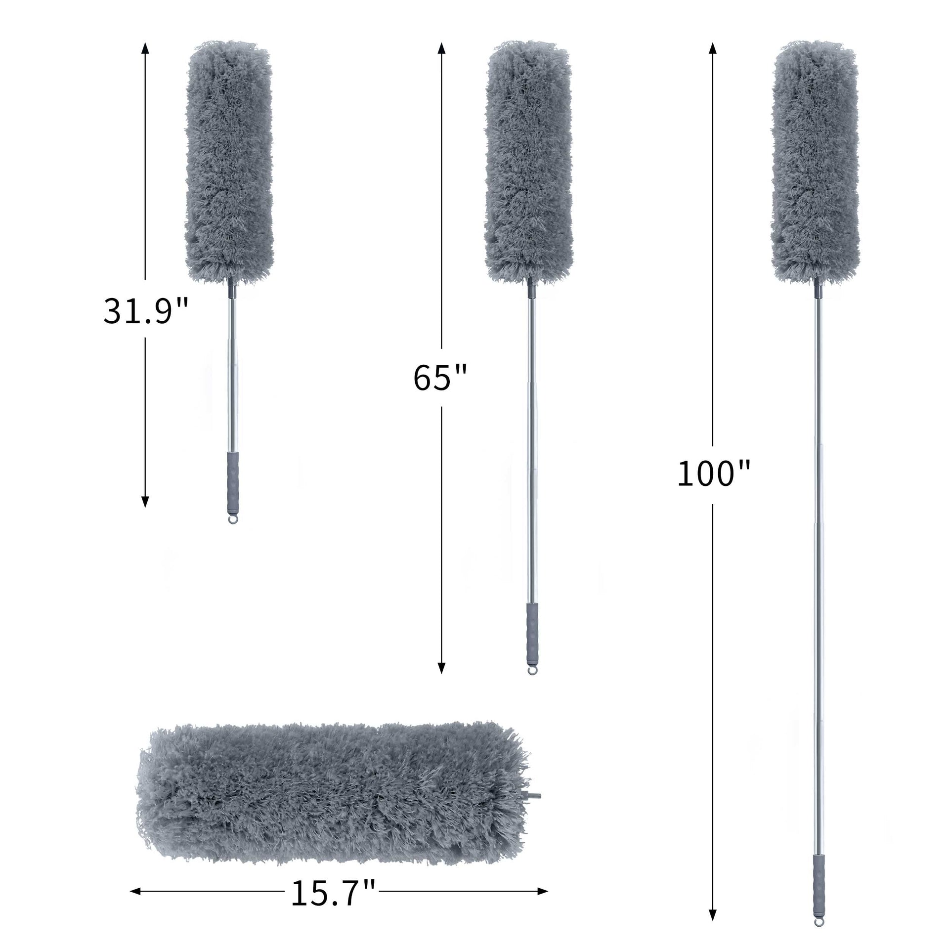 Microfiber Feather Duster with 100 inches Extension Pole