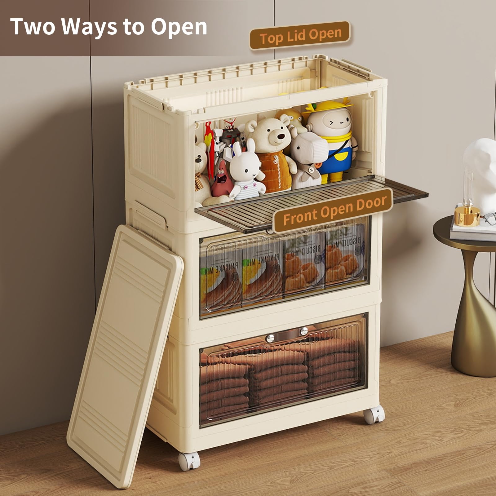 3 Tier Stackable Storage Bins with Lids (3 Count)