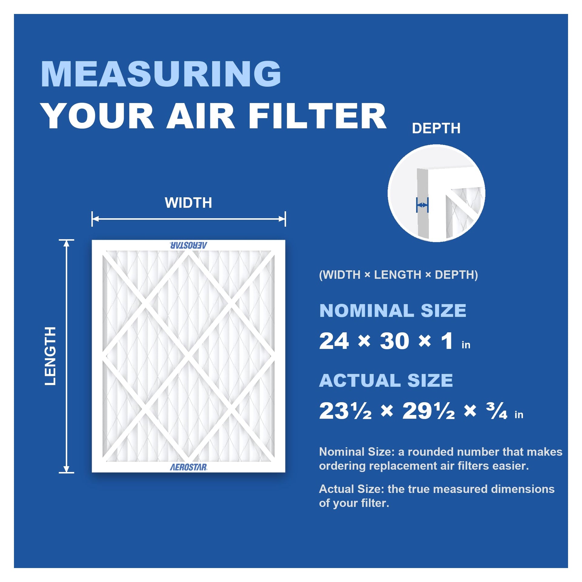 Air Filter 24x30x1 MERV 11 AC Filter (4 Count)