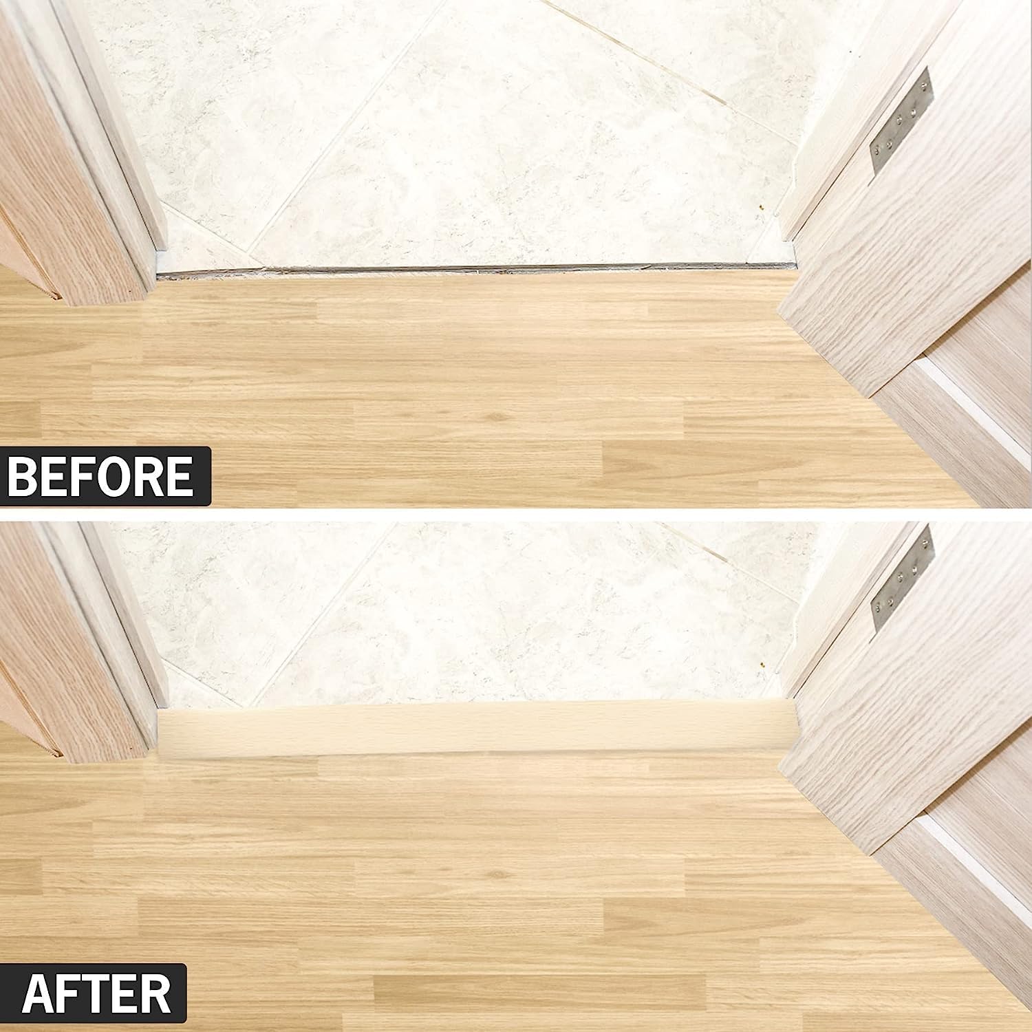 3.3Ft Floor Transition Strip Self Adhesive Vinyl Cover Floor Strip Flat Divider Transition Strip Wood Grain Design for Laminate Floor Gaps and Doorway Transitions