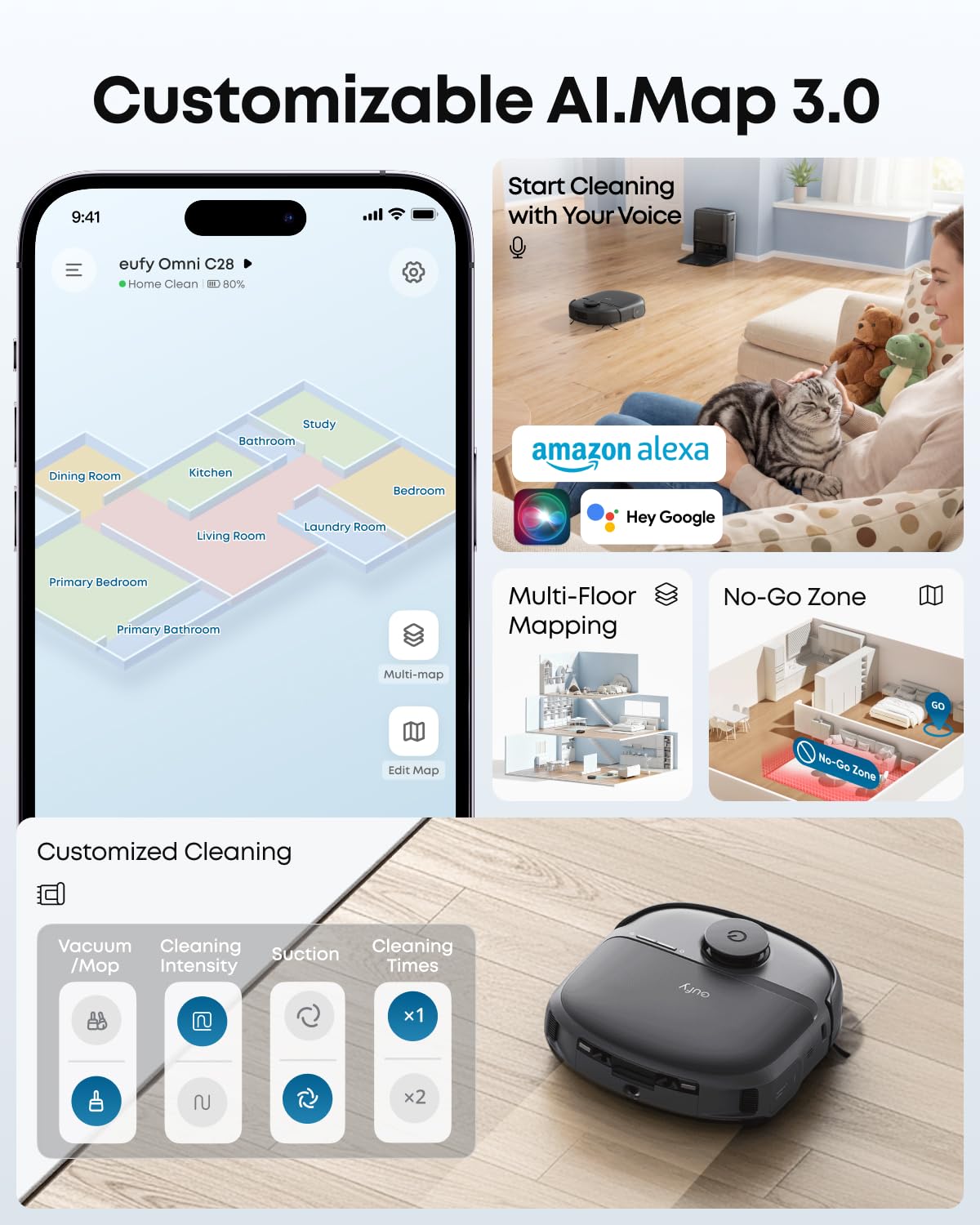 C28 Robot Vacuum and Mop Combo