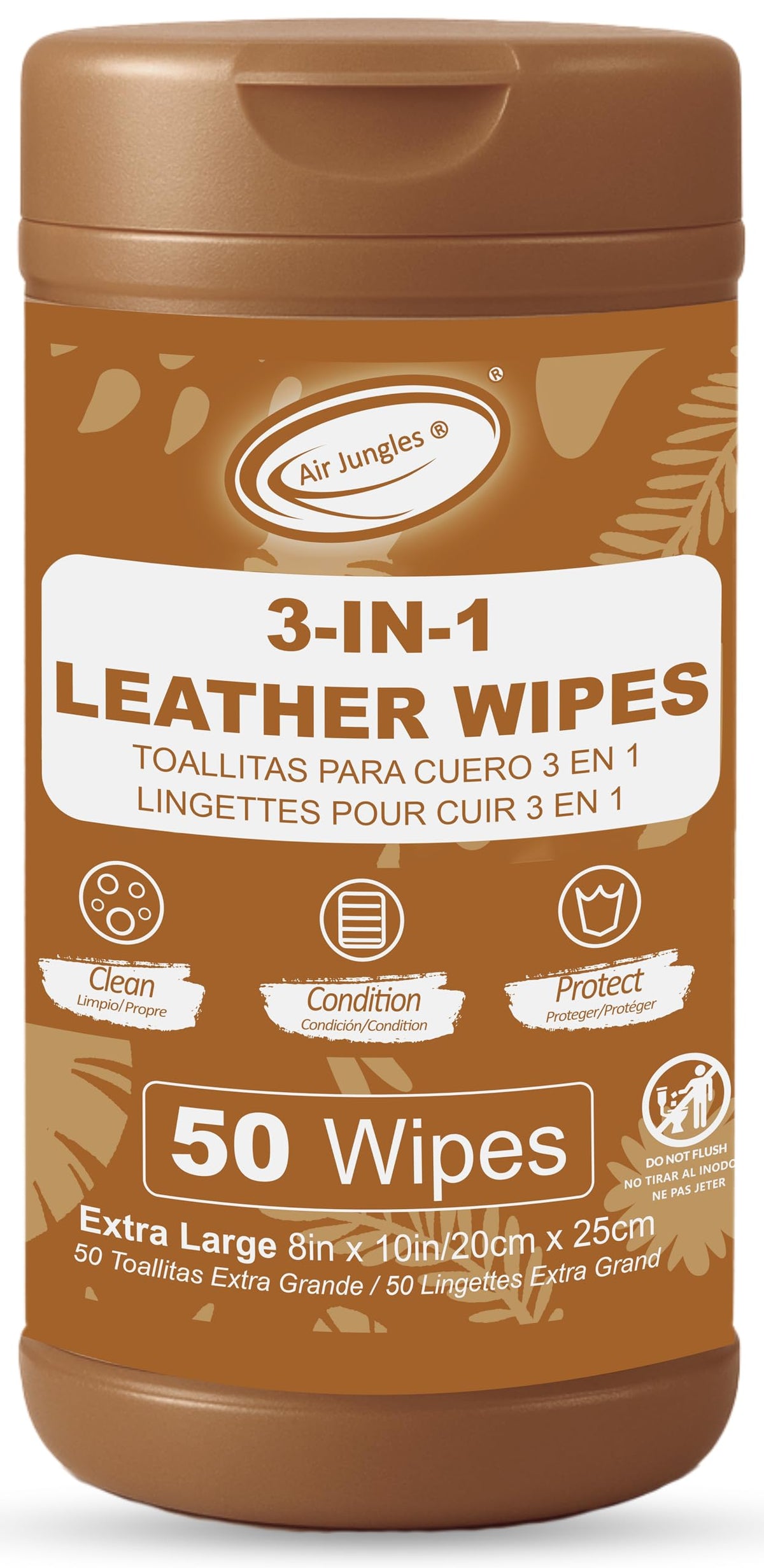 3in1 Leather Wipes 50 Count