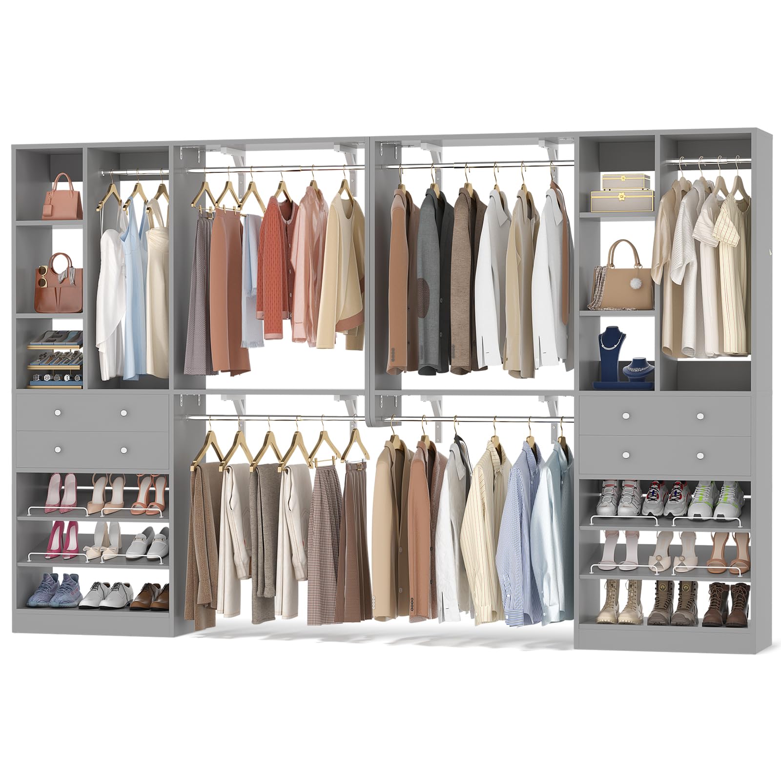 10FT Closet System with 4 Drawers (10 Foot)