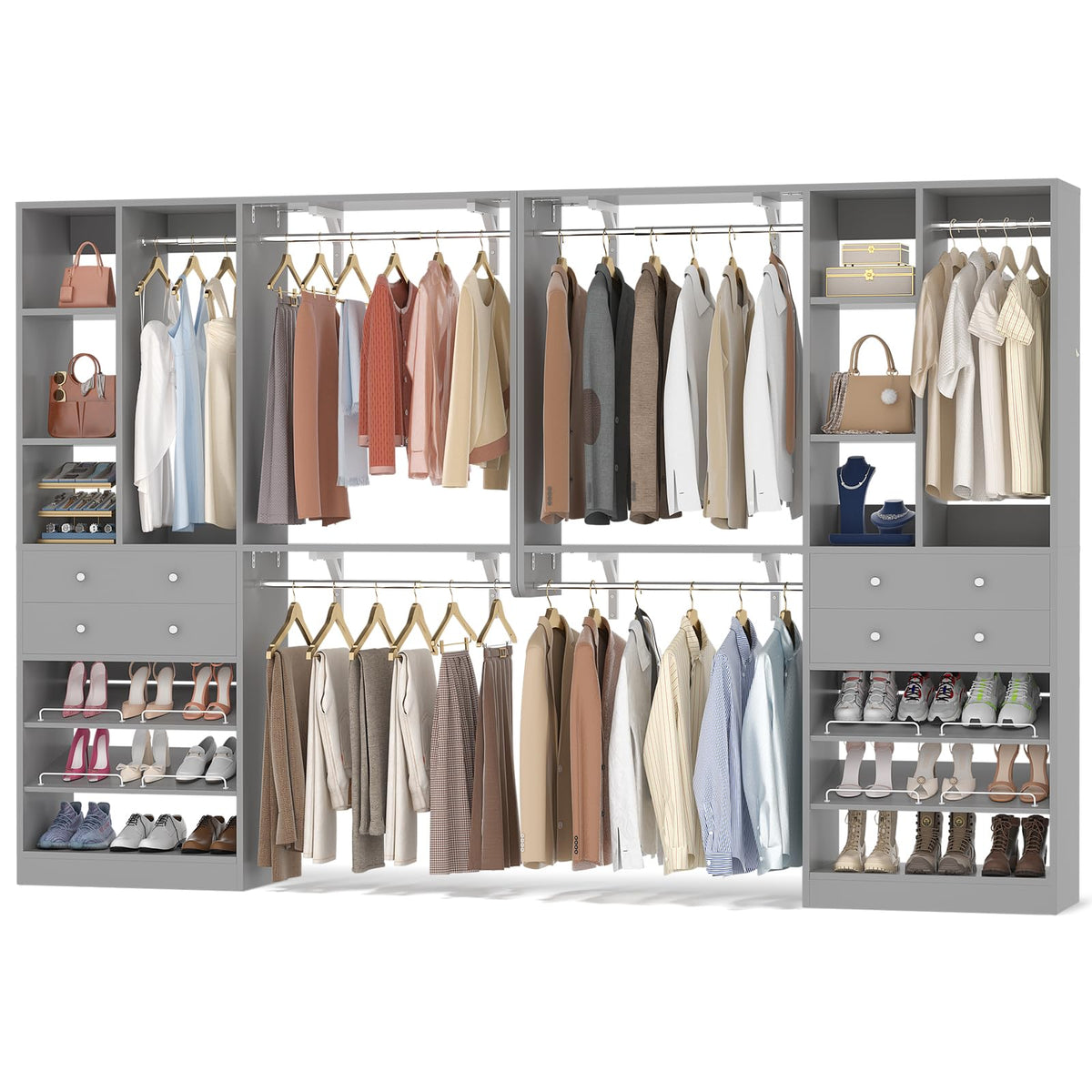10FT Closet System with 4 Drawers (10 Foot)
