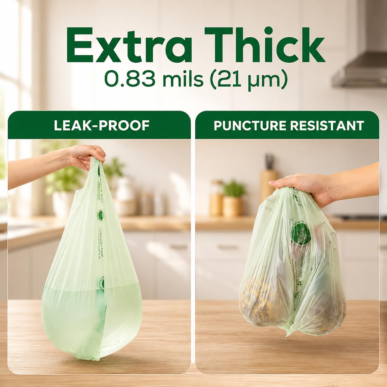 4 Gallon Compostable Food Waste Bags with Handles (30 Count)