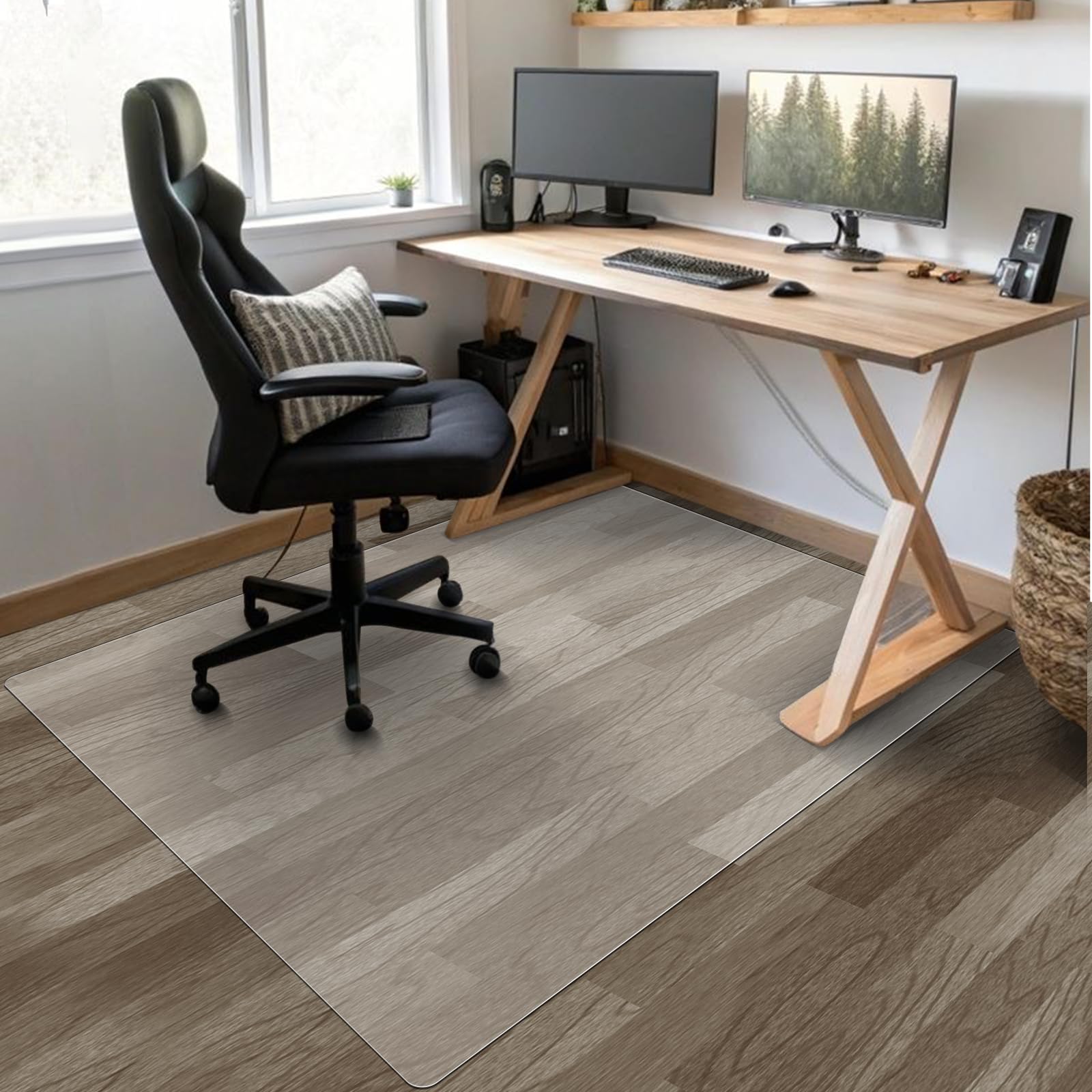 Chair Mat for Hard Floor 60"x 48" Large Office Chair Mat Smooth Glide