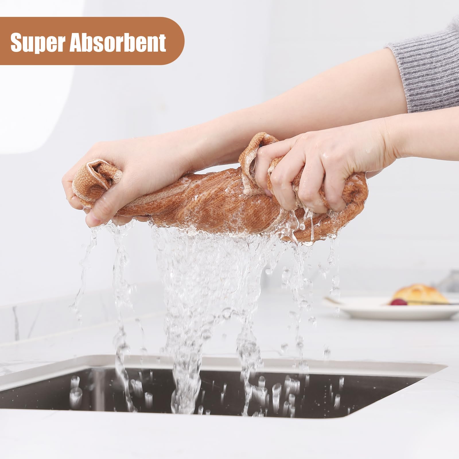 Microfiber Kitchen Towels and Dishcloths Sets (12 Count)