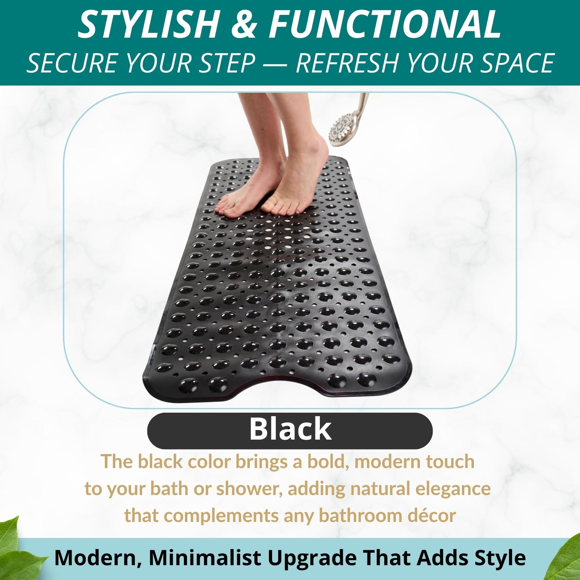 Non Slip Bath & Shower Mat 40x16 Extra Long