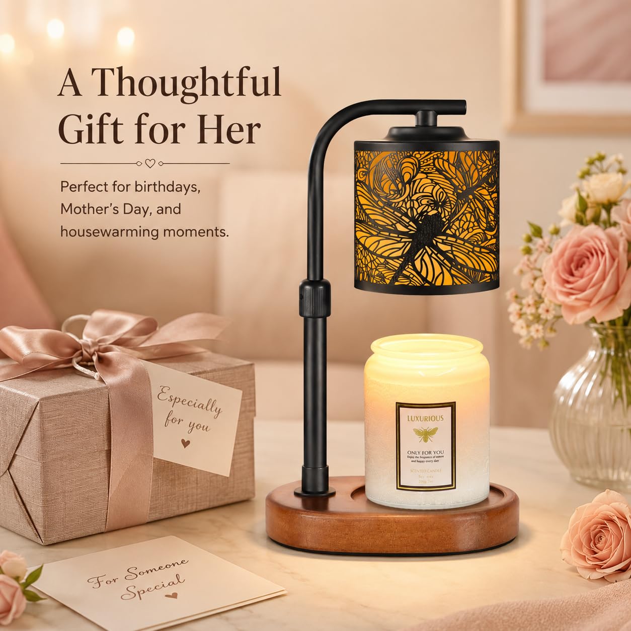 Candle Warmer Lamp with Timer Dragonfly Electric Candle Lamp Warmer