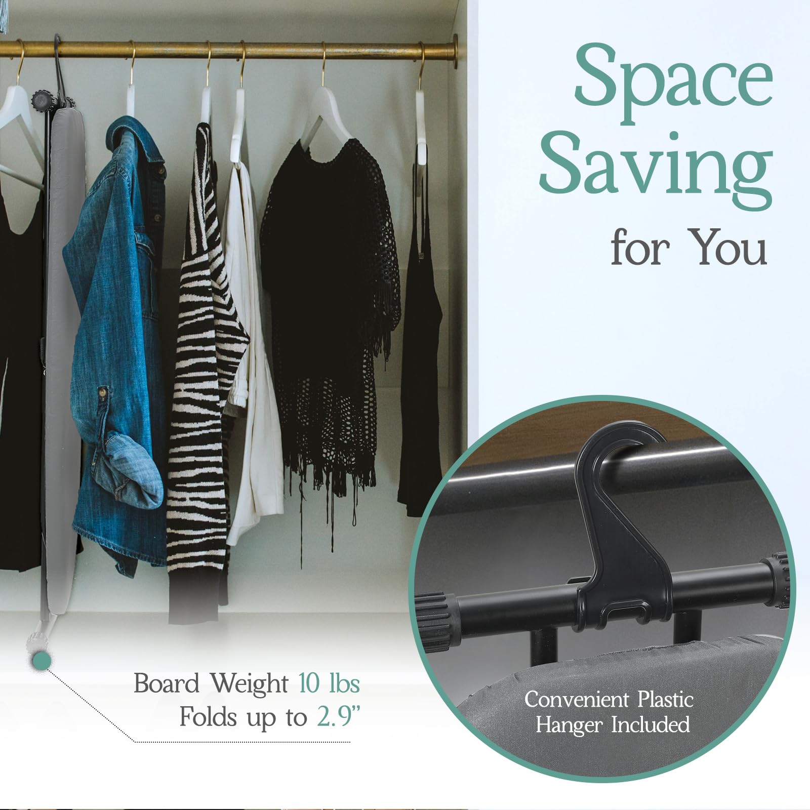 Full Size Ironing Board 54x14 Modern Gray
