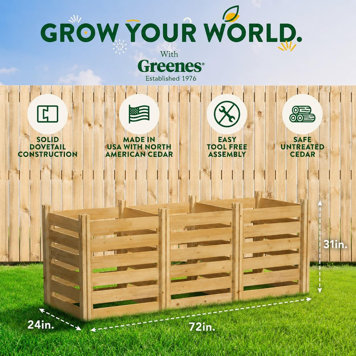 Premium Cedar Wood Composter