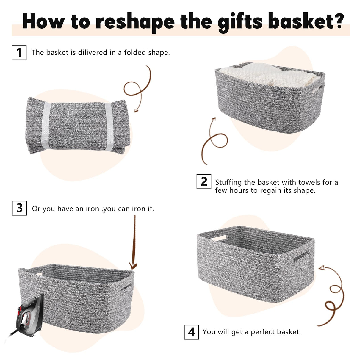 Storage Basket for Shelves (2 Count)