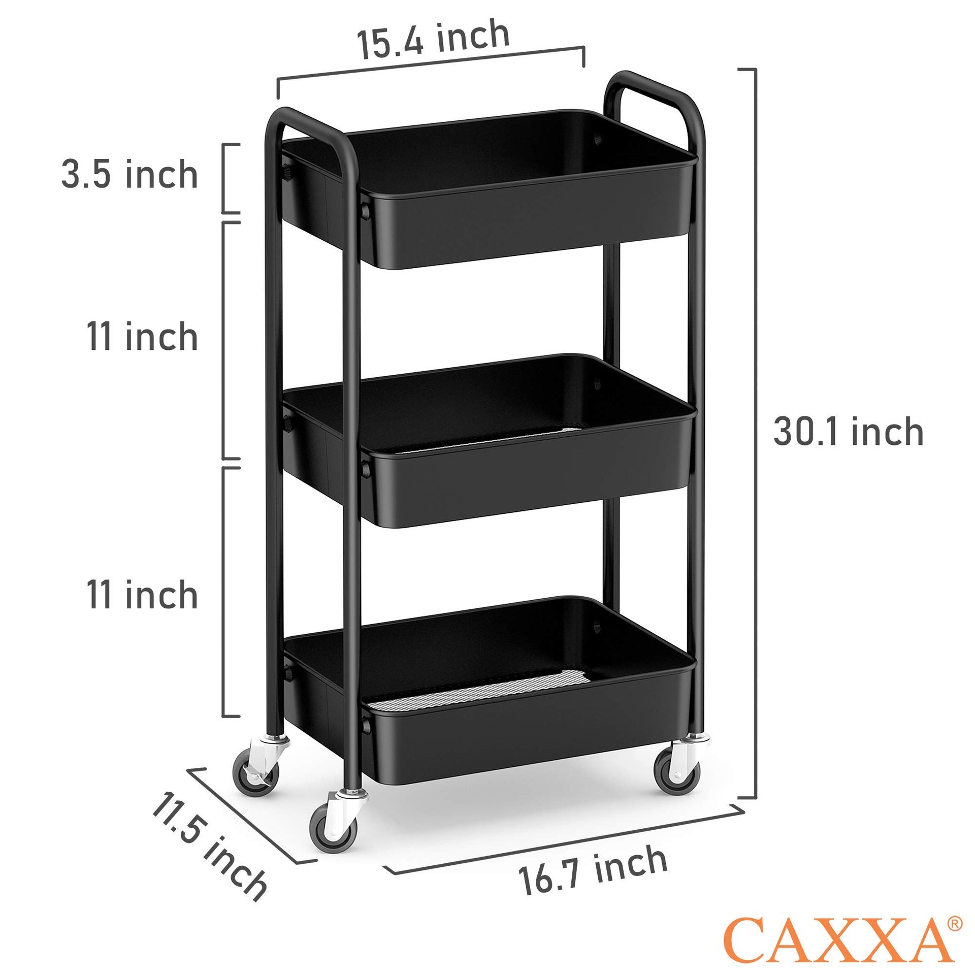 3 Tier Rolling Metal Storage Organizer