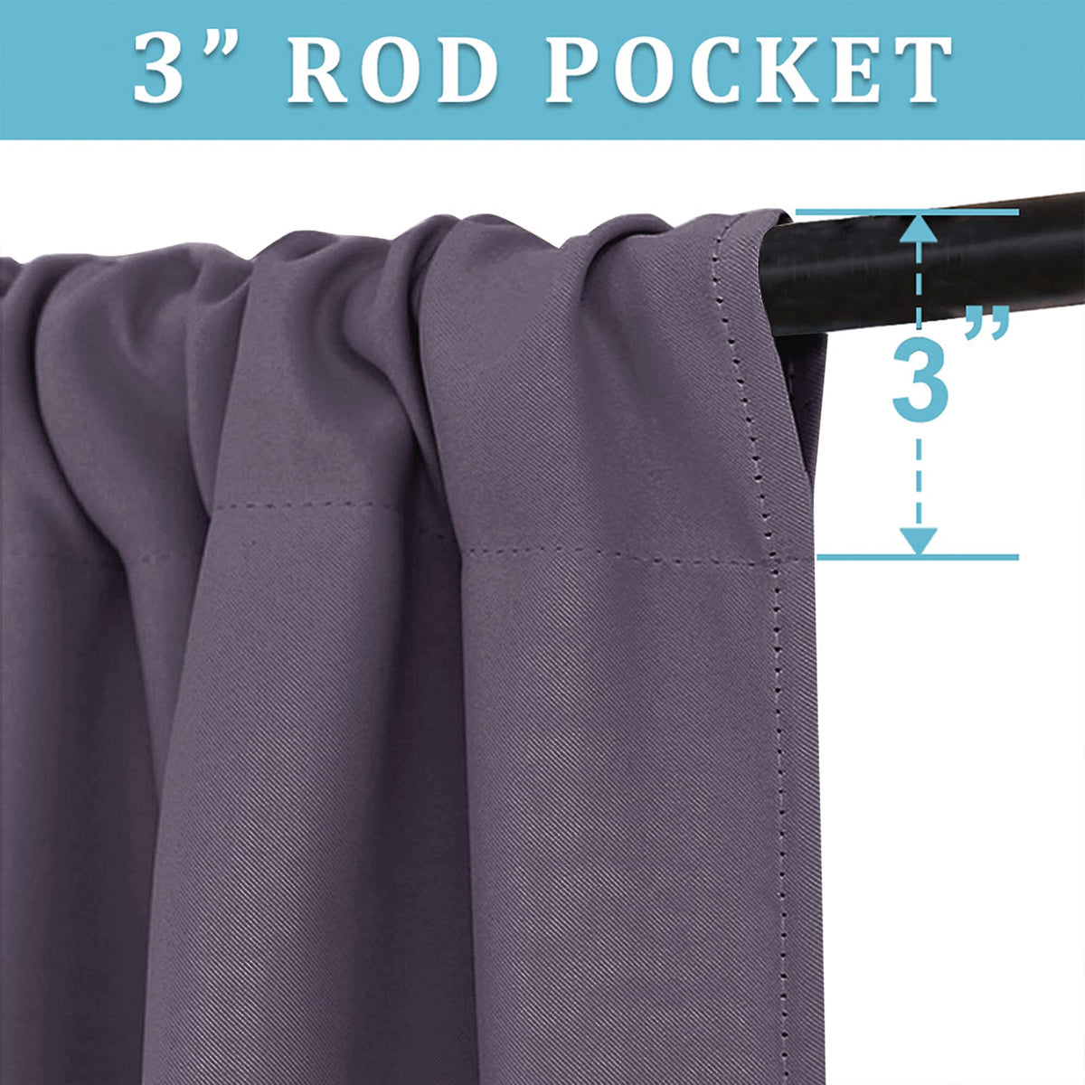 54 inch Blackout Curtains for Living Room Bedroom (2 Count)