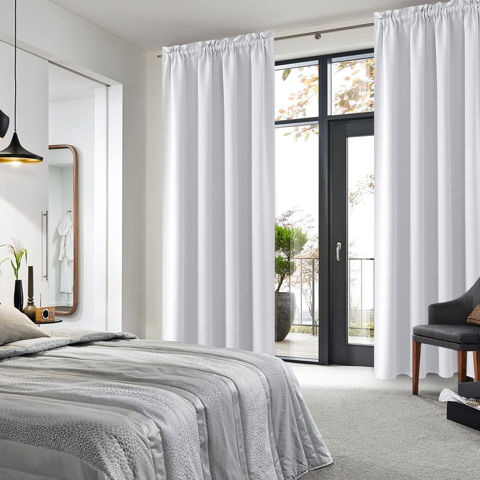 Wide Blackout Curtains for Living Room 70 x 84 Inch Long 2 Panels