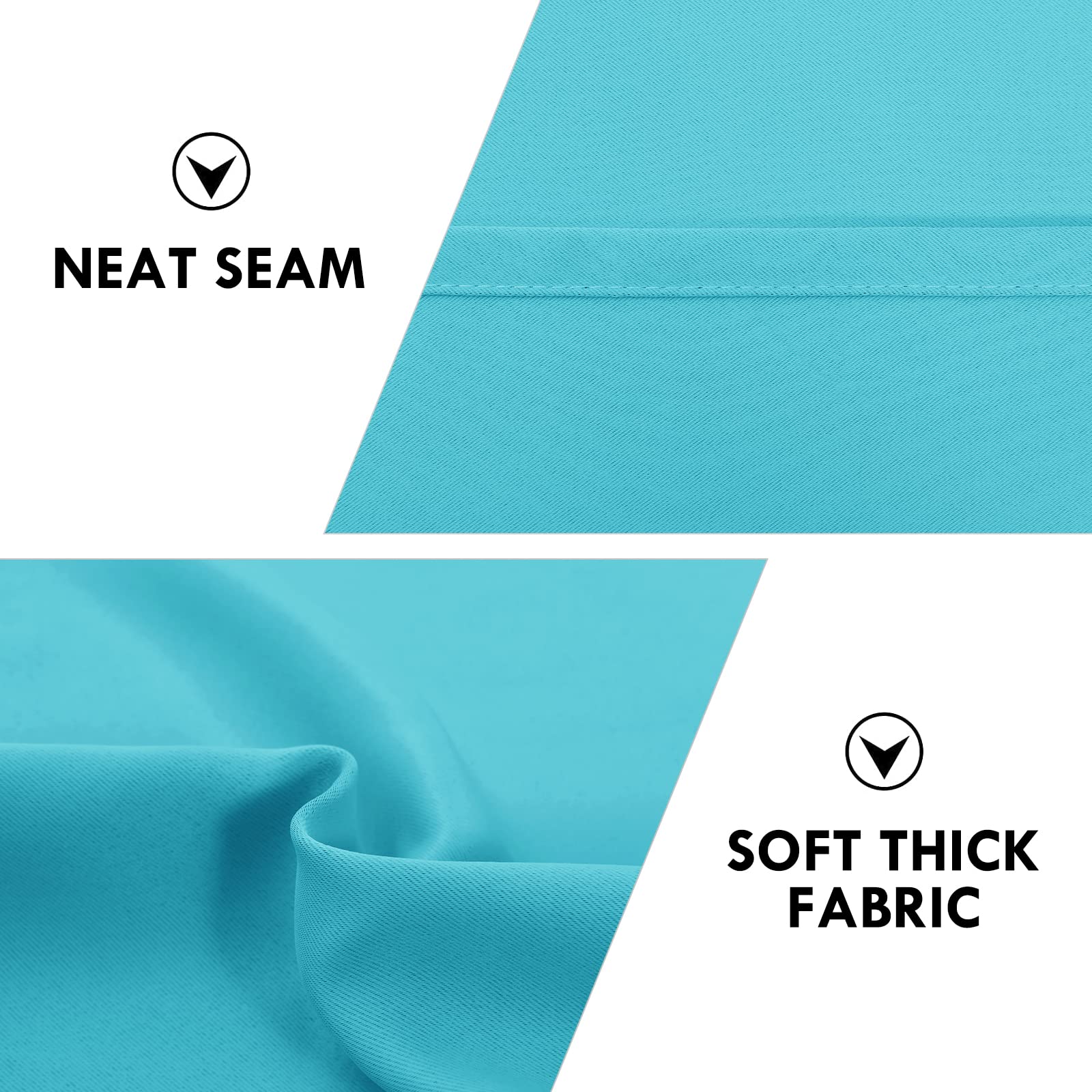 Blackout Curtains for Bedroom Living Room 42 x 45 Inch Long Turquoise (2 Count)