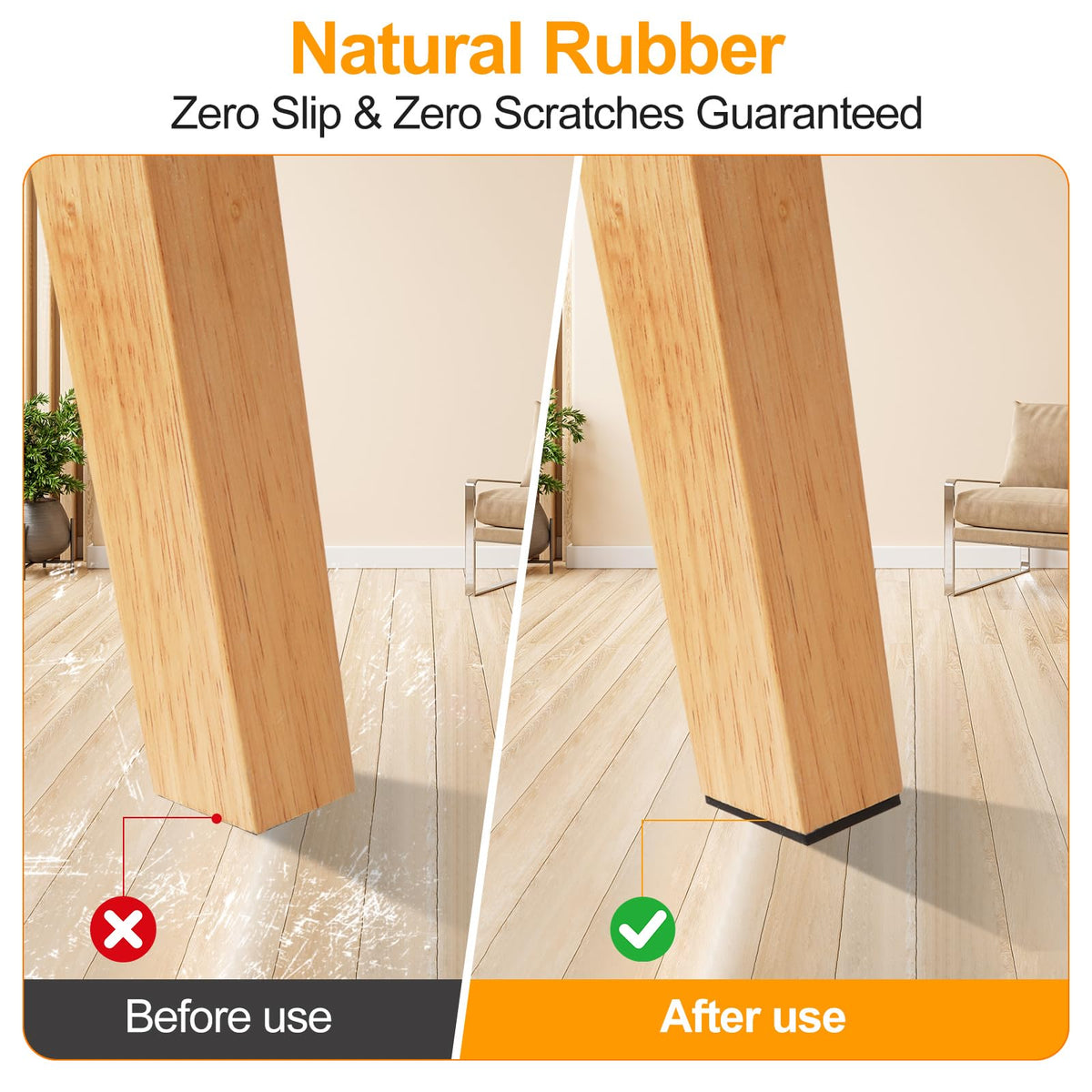 Non Slip Rubber Furniture Pads & Grippers (32 Count)