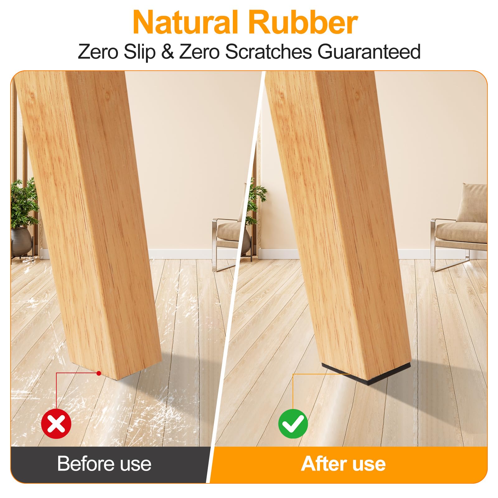 Non Slip Rubber Furniture Pads & Grippers (16 Count)