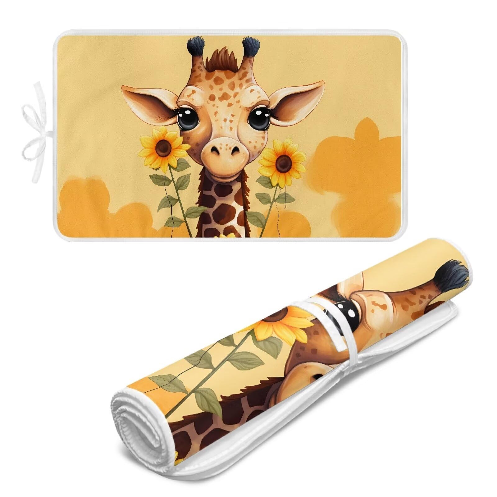 Funny Ironing Mat Portable Giraffe Ironing Pad for Steam Pressing on Tabletop or Bed