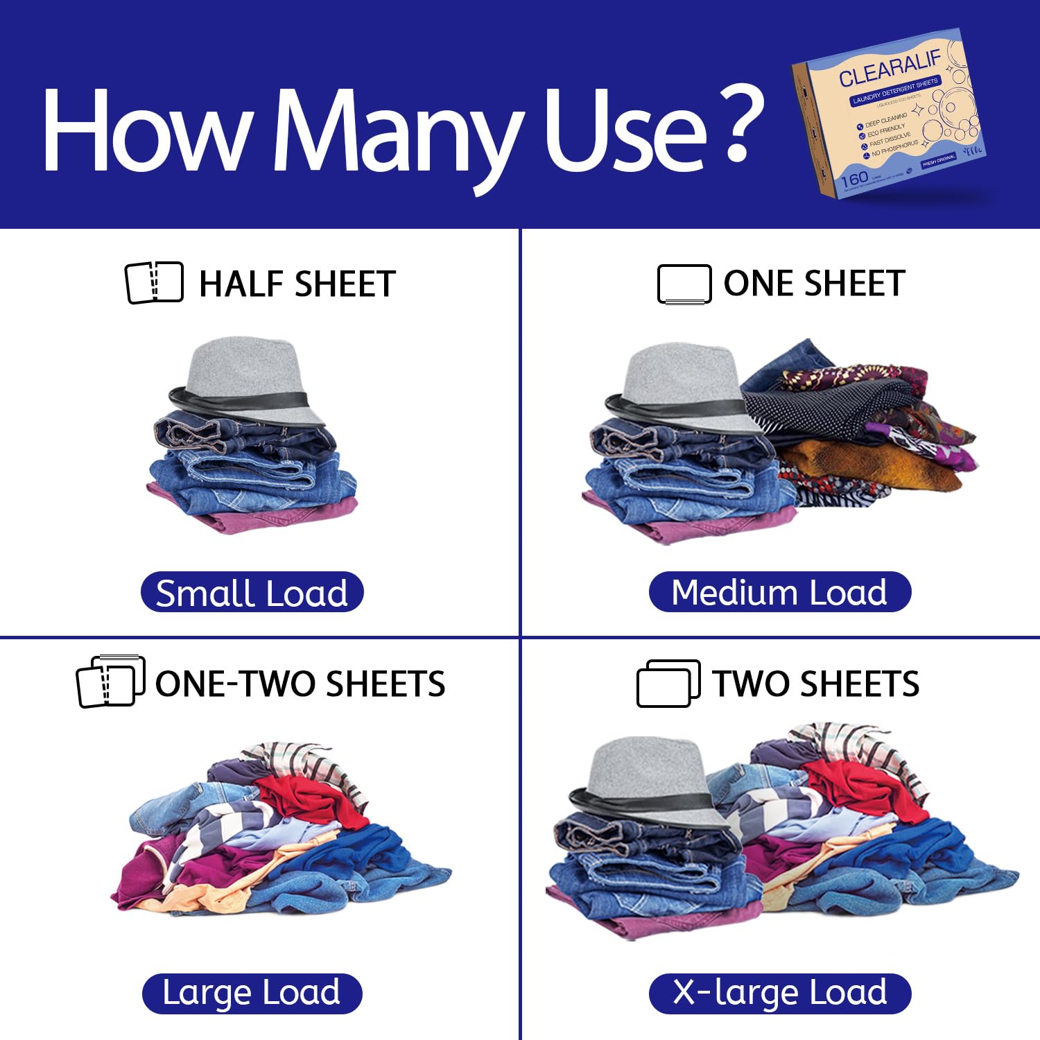 Laundry Detergent Sheets (160 Count)