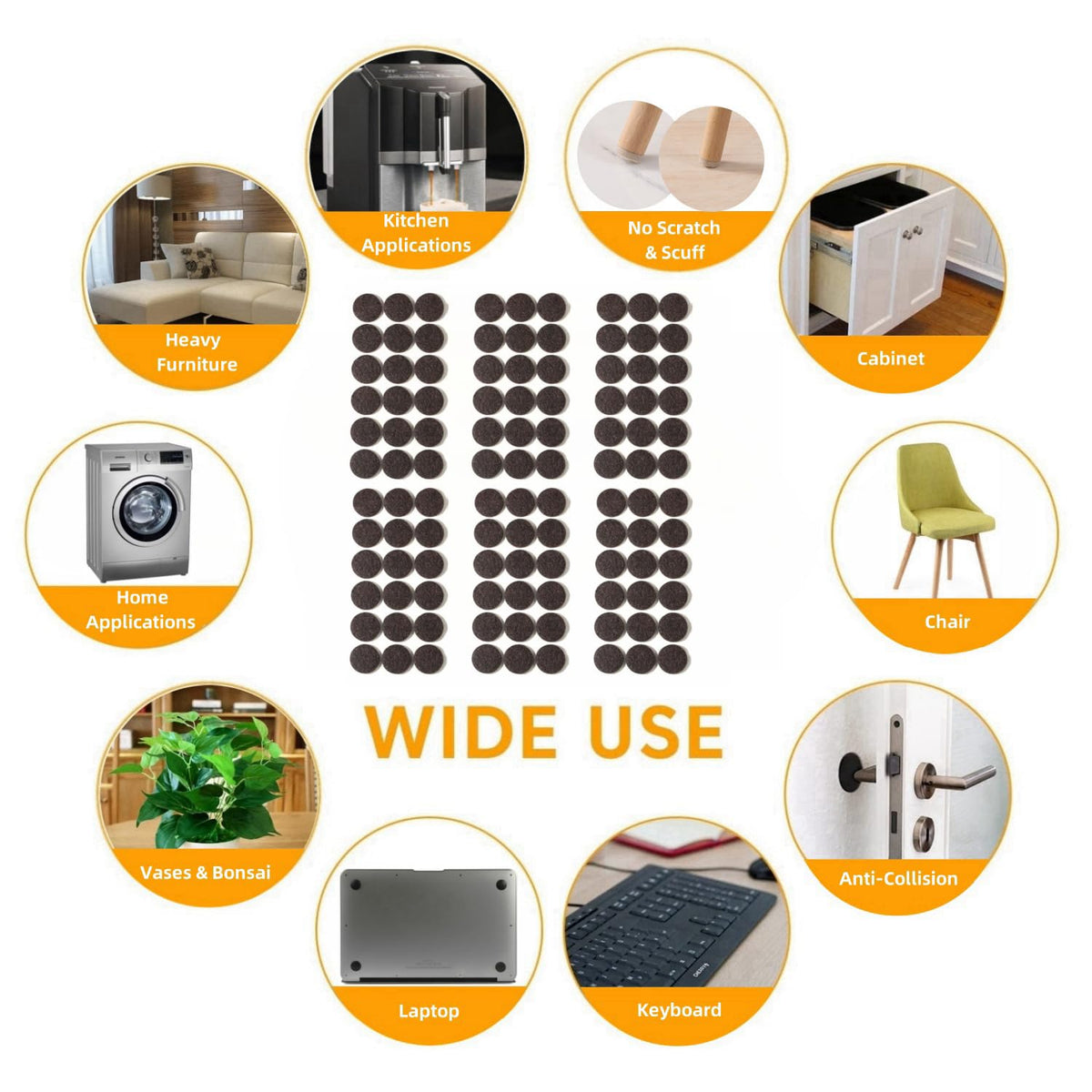 Felt Furniture Pads for Hardwood Floors (108 Count)