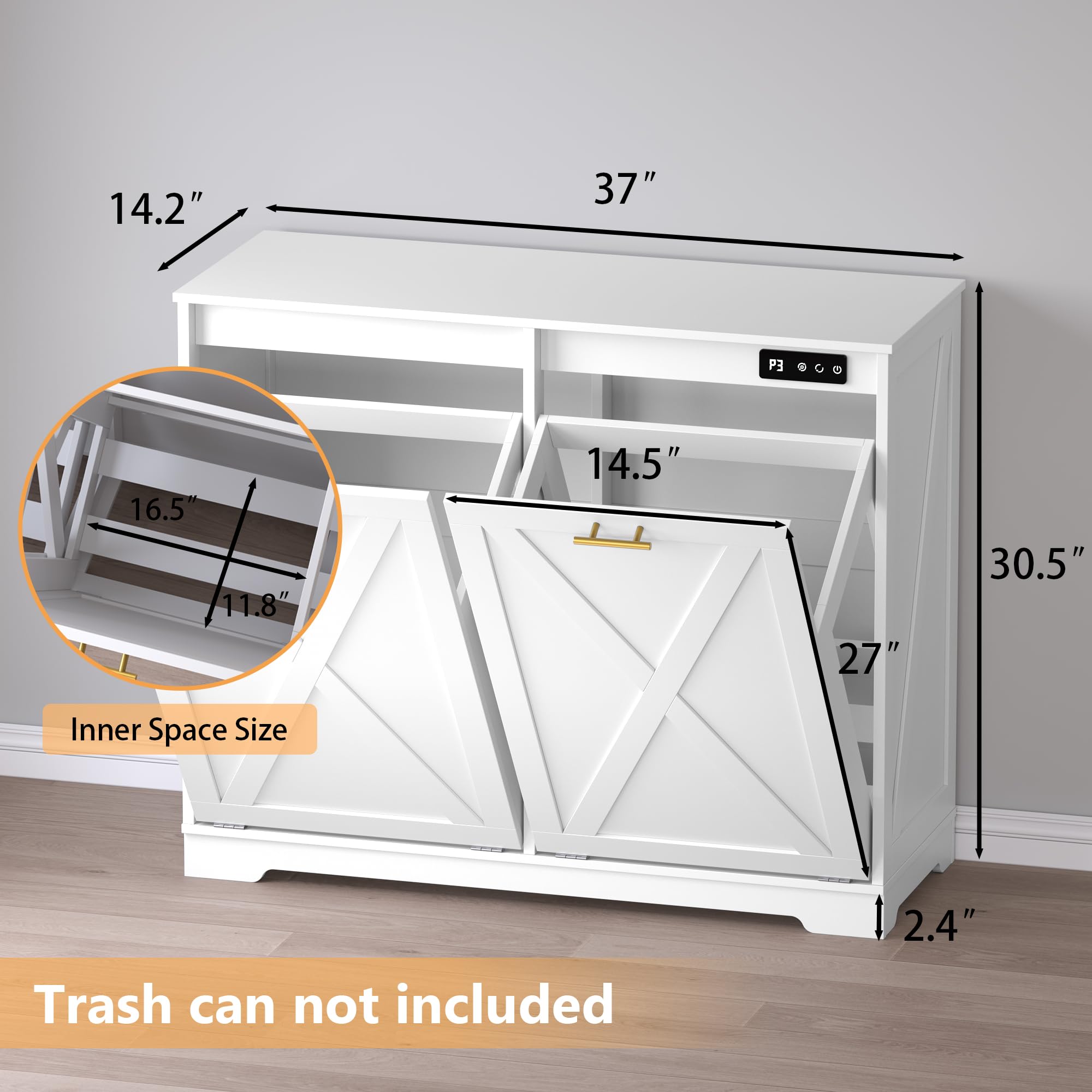Tilt Out Trash Can Cabinet for 2 Bins