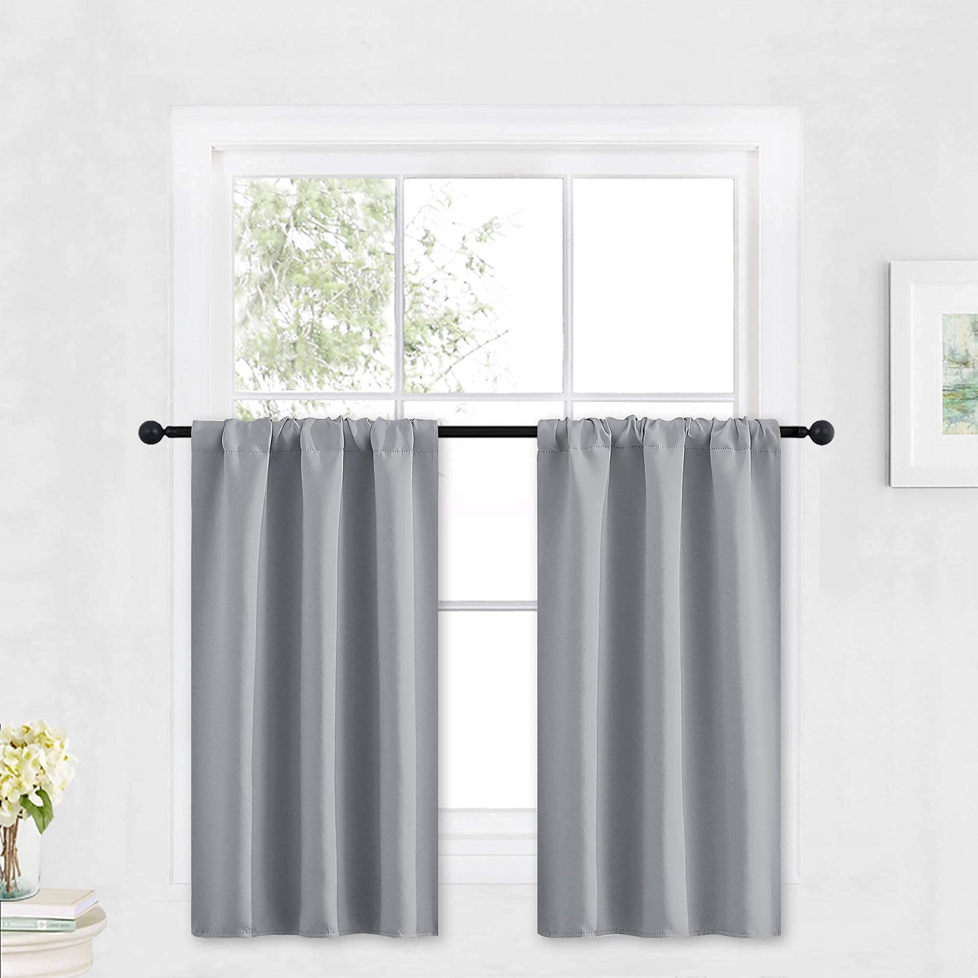 Kitchen Blackout Curtains Over Sink 36 inch Length