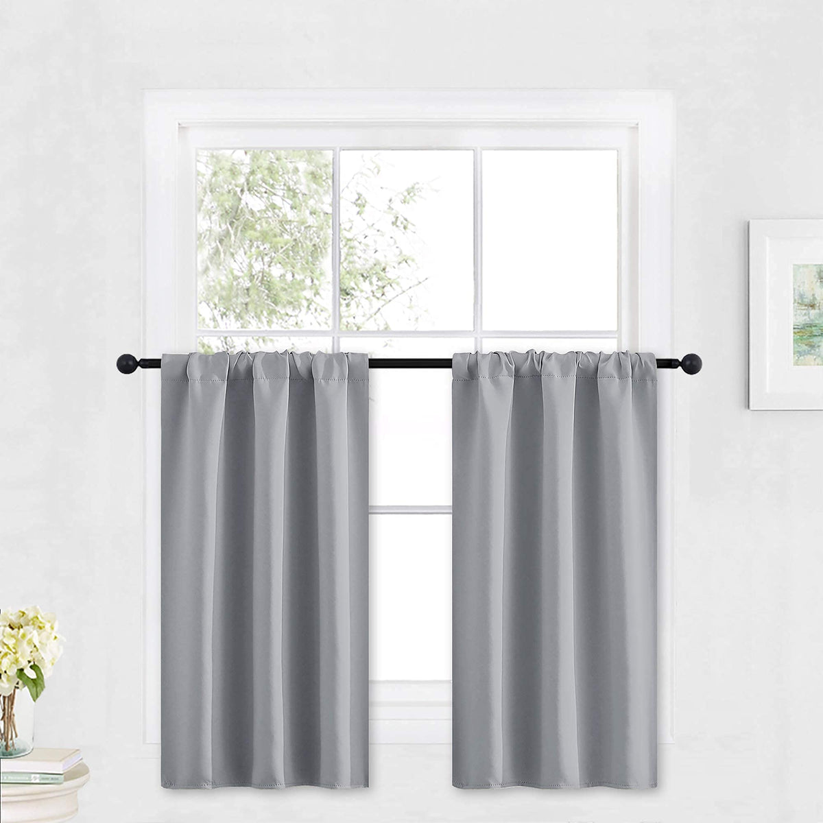 Kitchen Blackout Curtains Over Sink 36 inch Length