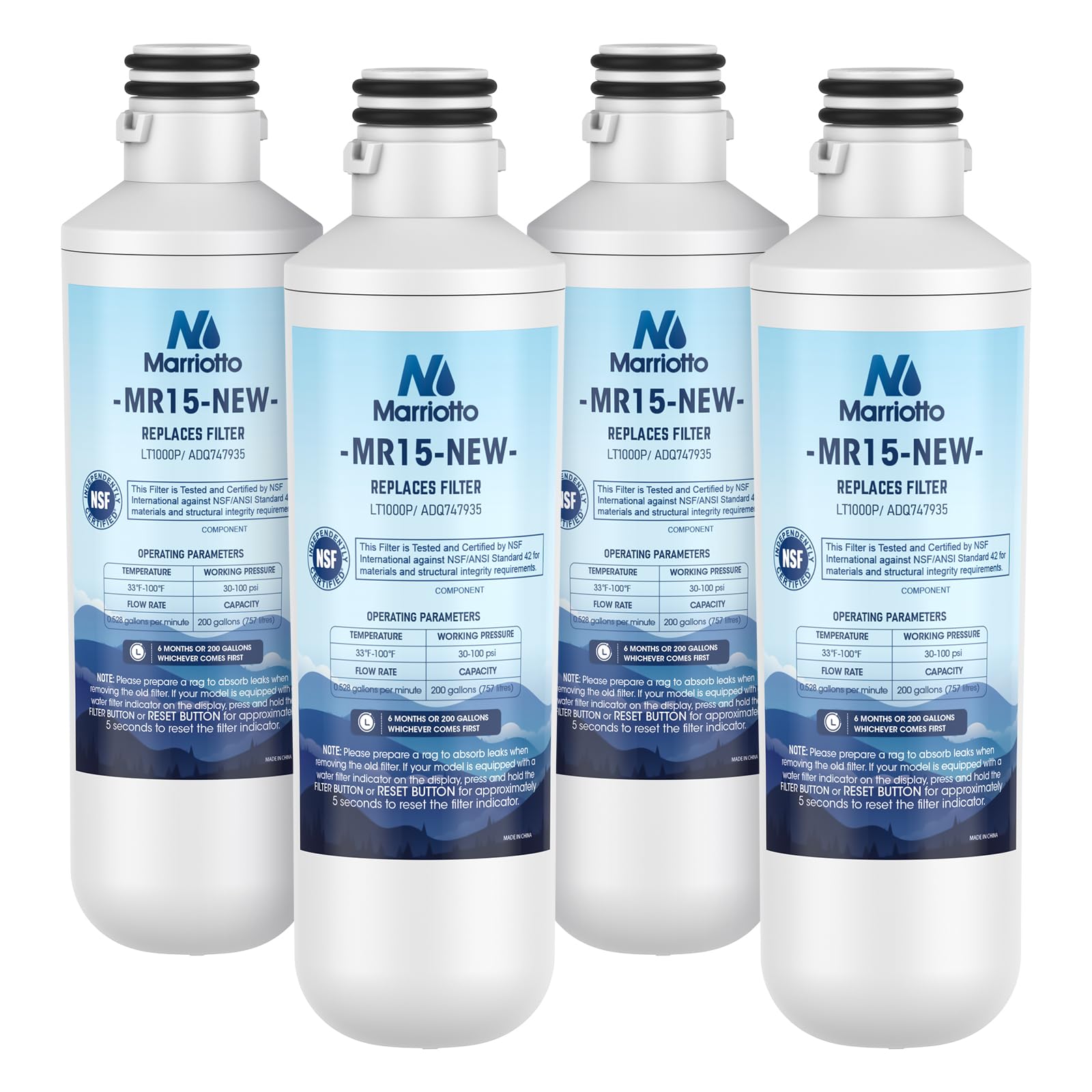 Water Filter LT1000PC Replacement for LG Refrigerator (4 Count)