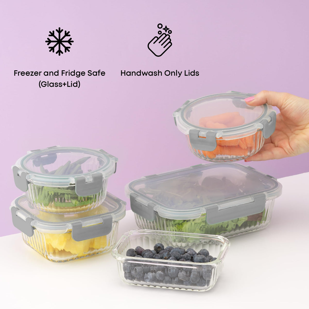 24pc Borosilicate Glass Storage Containers with Lids (24 Count)