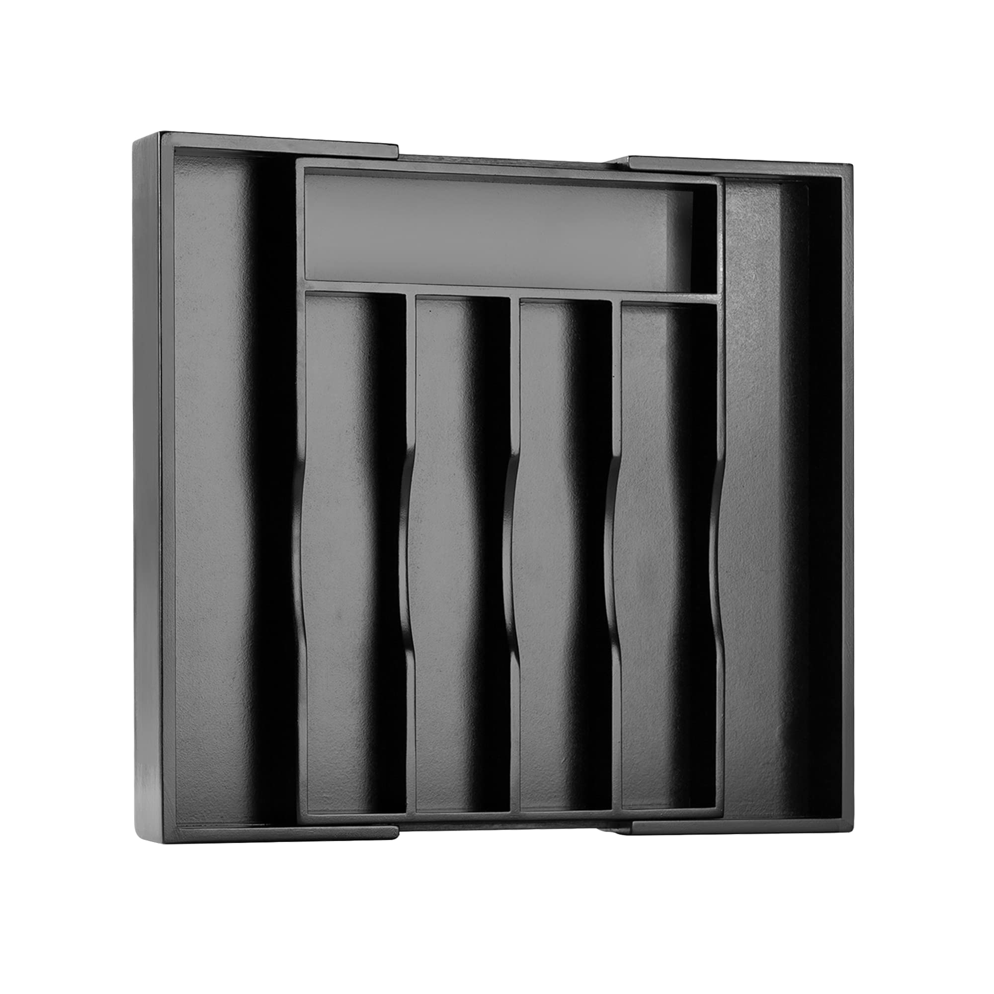 Black Silverware Organizer Kitchen Drawer Organizer Expandable Bamboo Utensil Holder Cutlery Tray for Kitchen Utensil and Flatware Bedroom Office