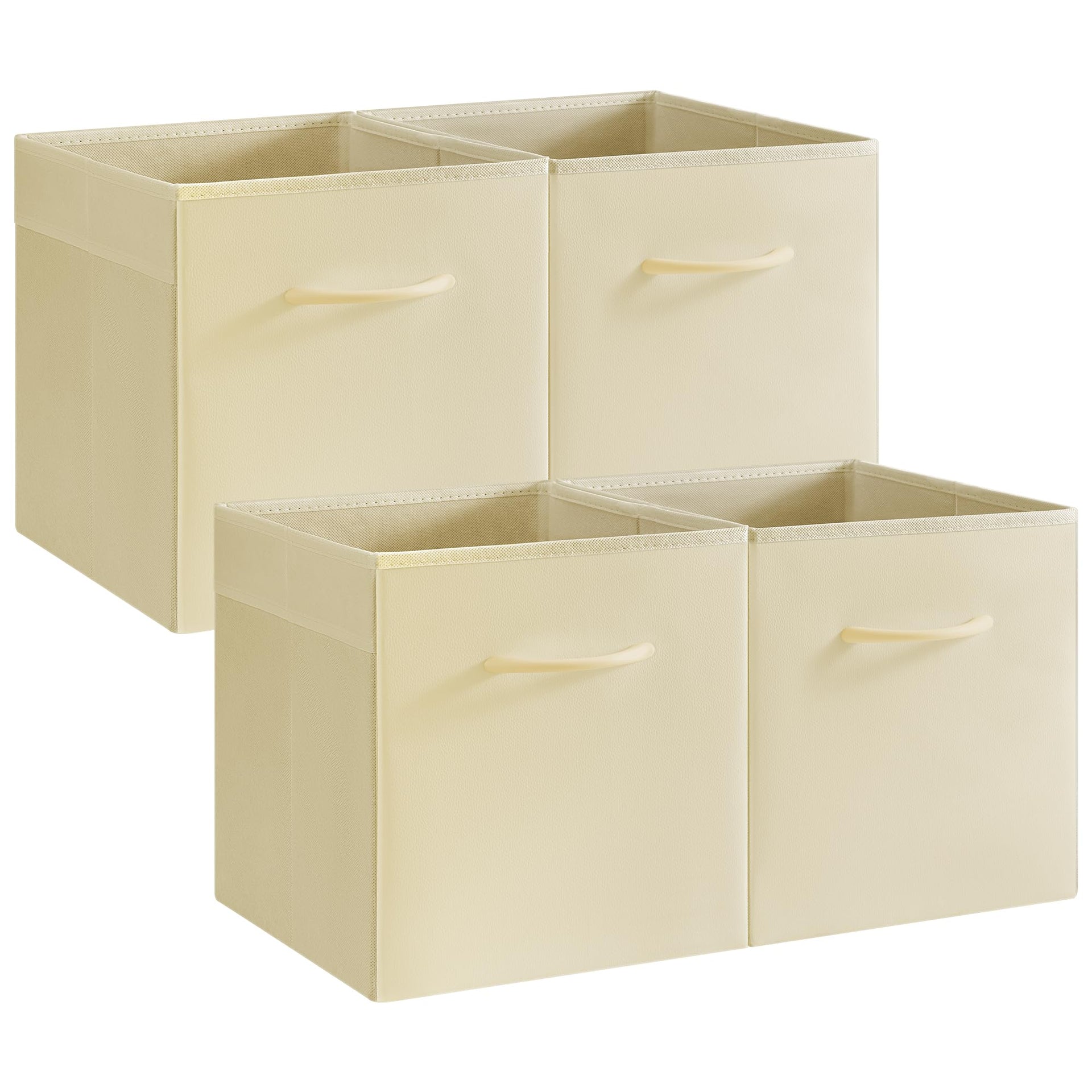 11in Leather Cube Storage Bins (4 Count)