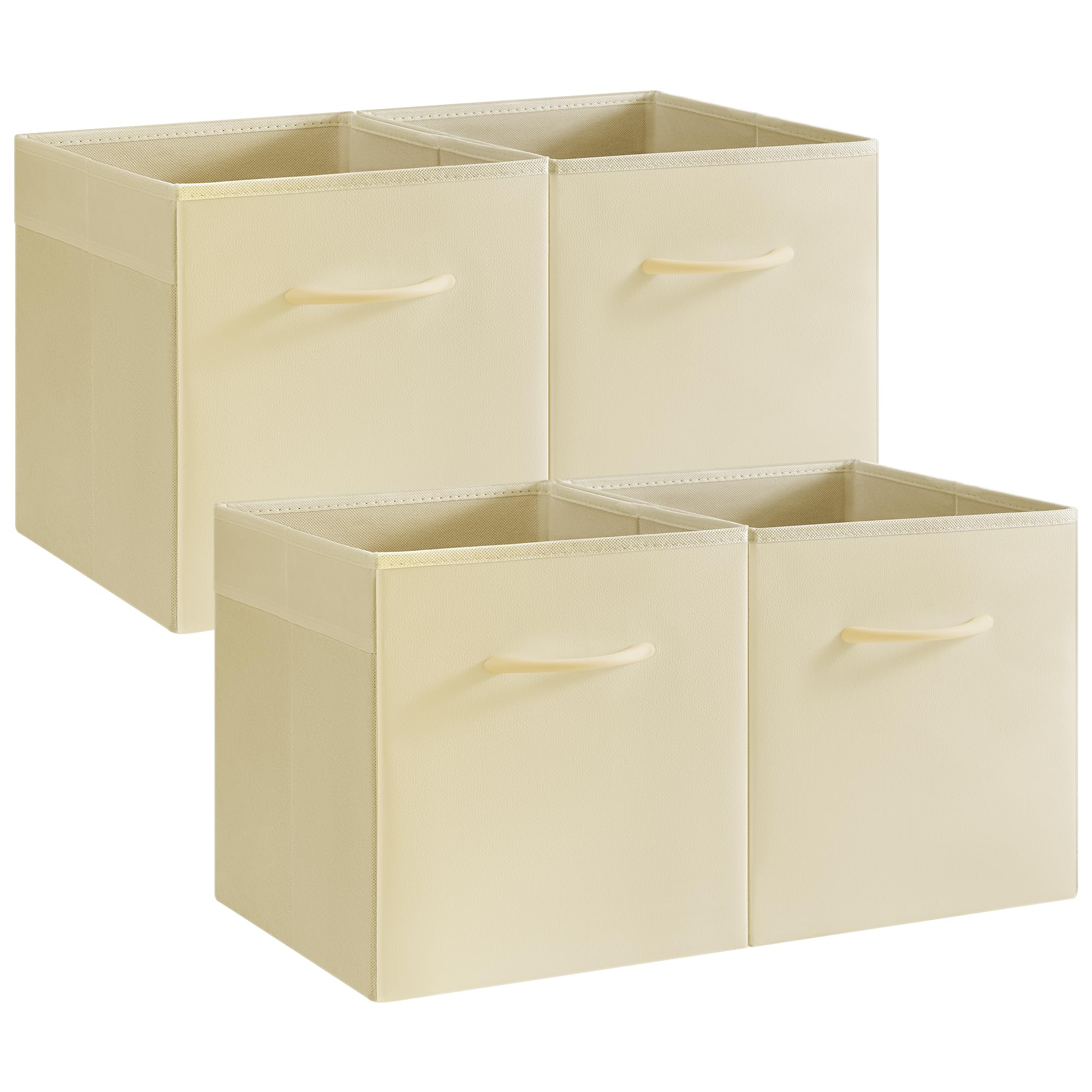 11in Leather Cube Storage Bins (4 Count)