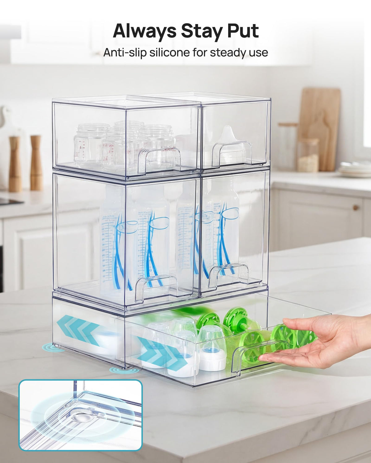 Clear Stackable Storage Drawers Set of 9 (9 Count)