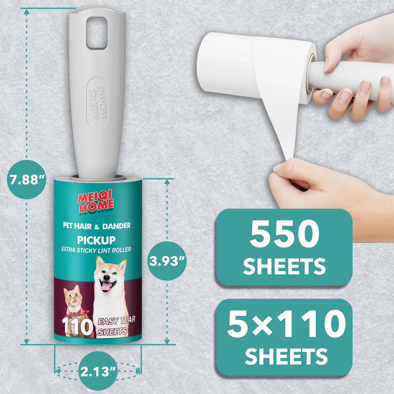 Lint Rollers for Pet Hair Extra Sticky (5 Count)