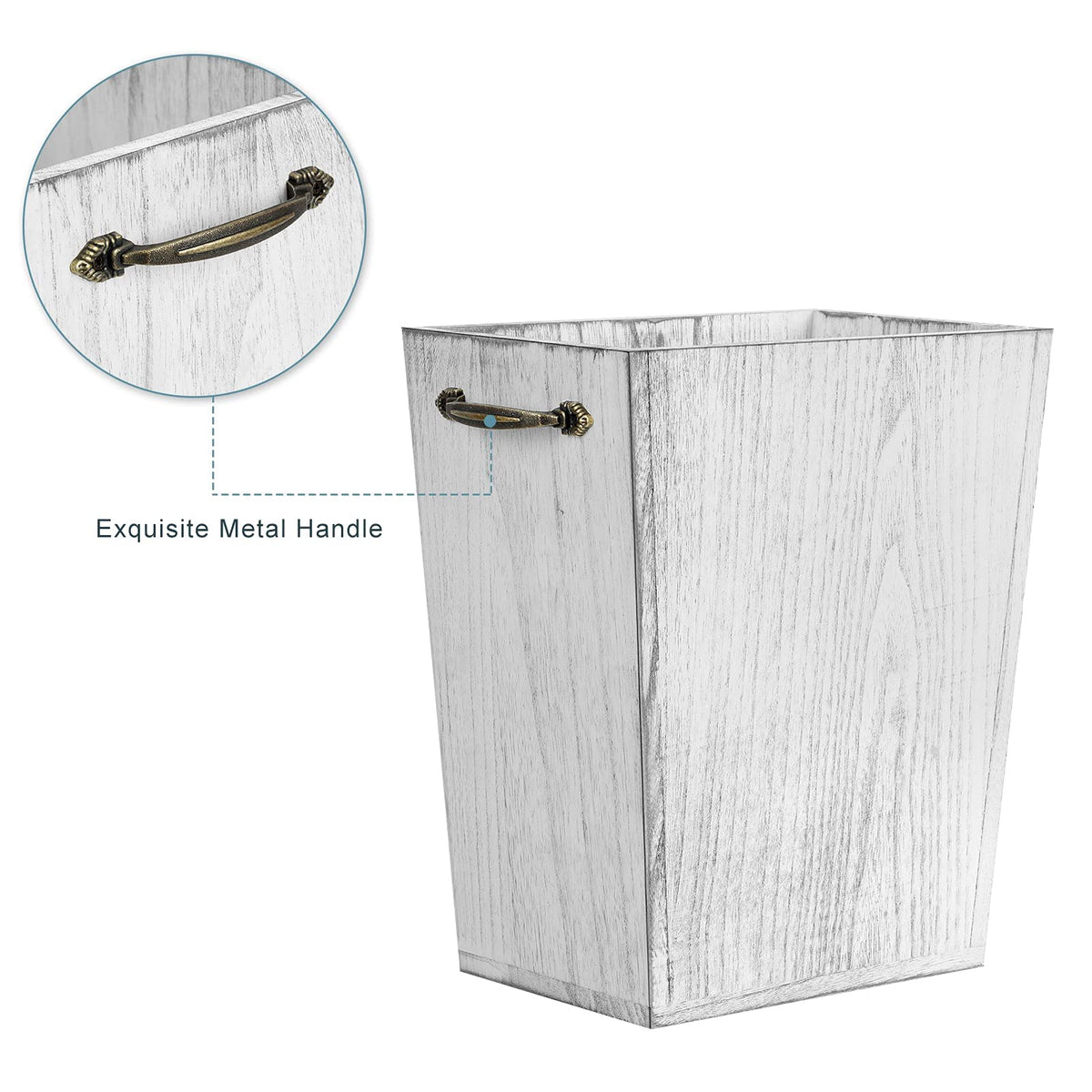 Wood Wastebasket Trash Can (16 Ounce)