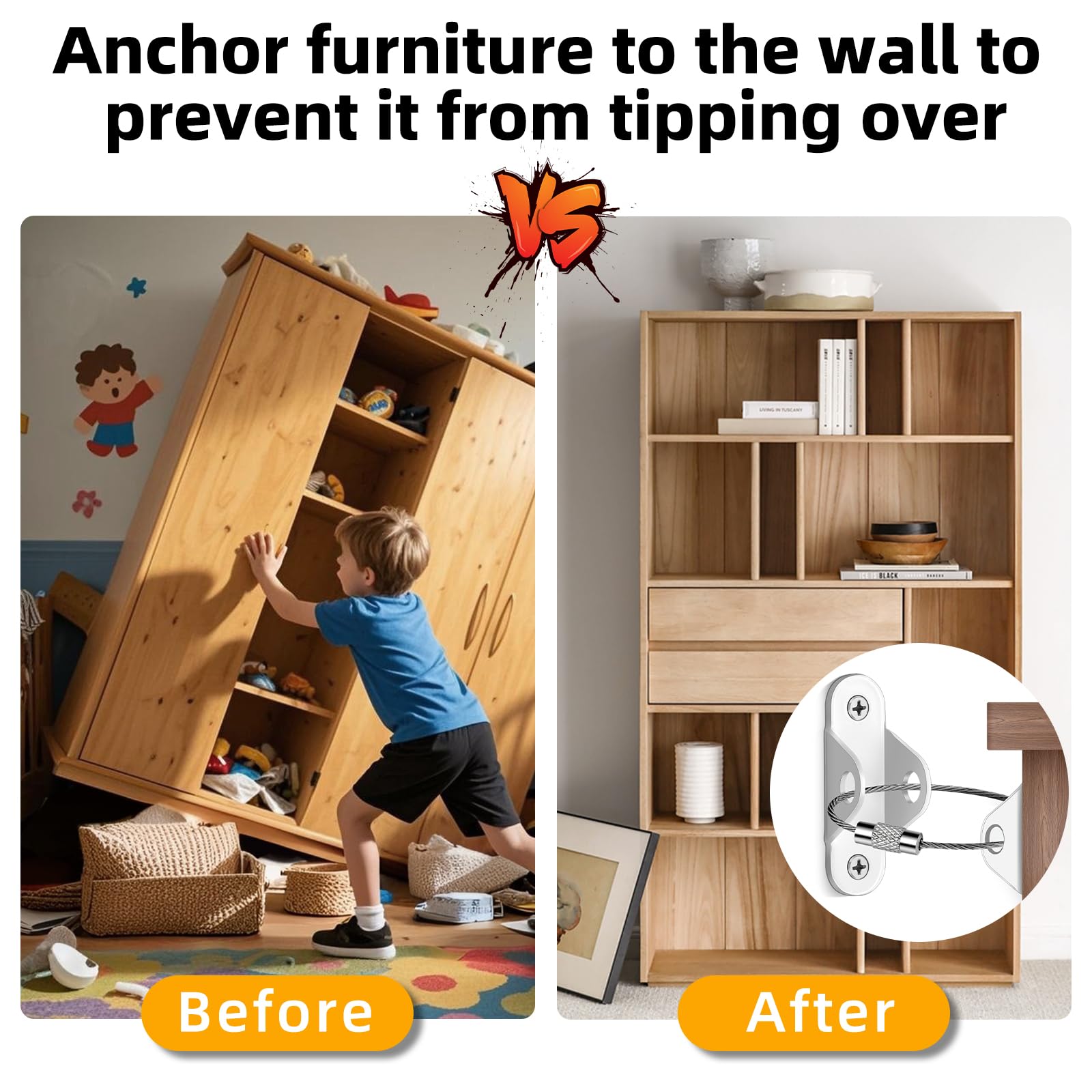 Furniture Anchors Hidden Metal Anti Tip Kit (10 Count)