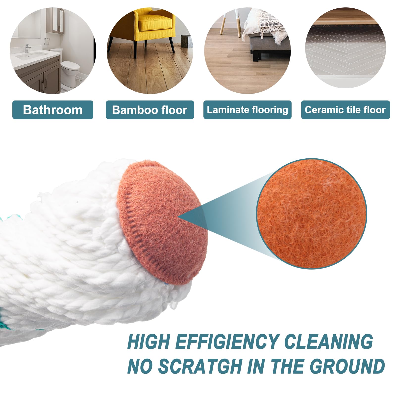 Self Wringing Twist Mop for Floor Cleaning with 57 " Long Handle