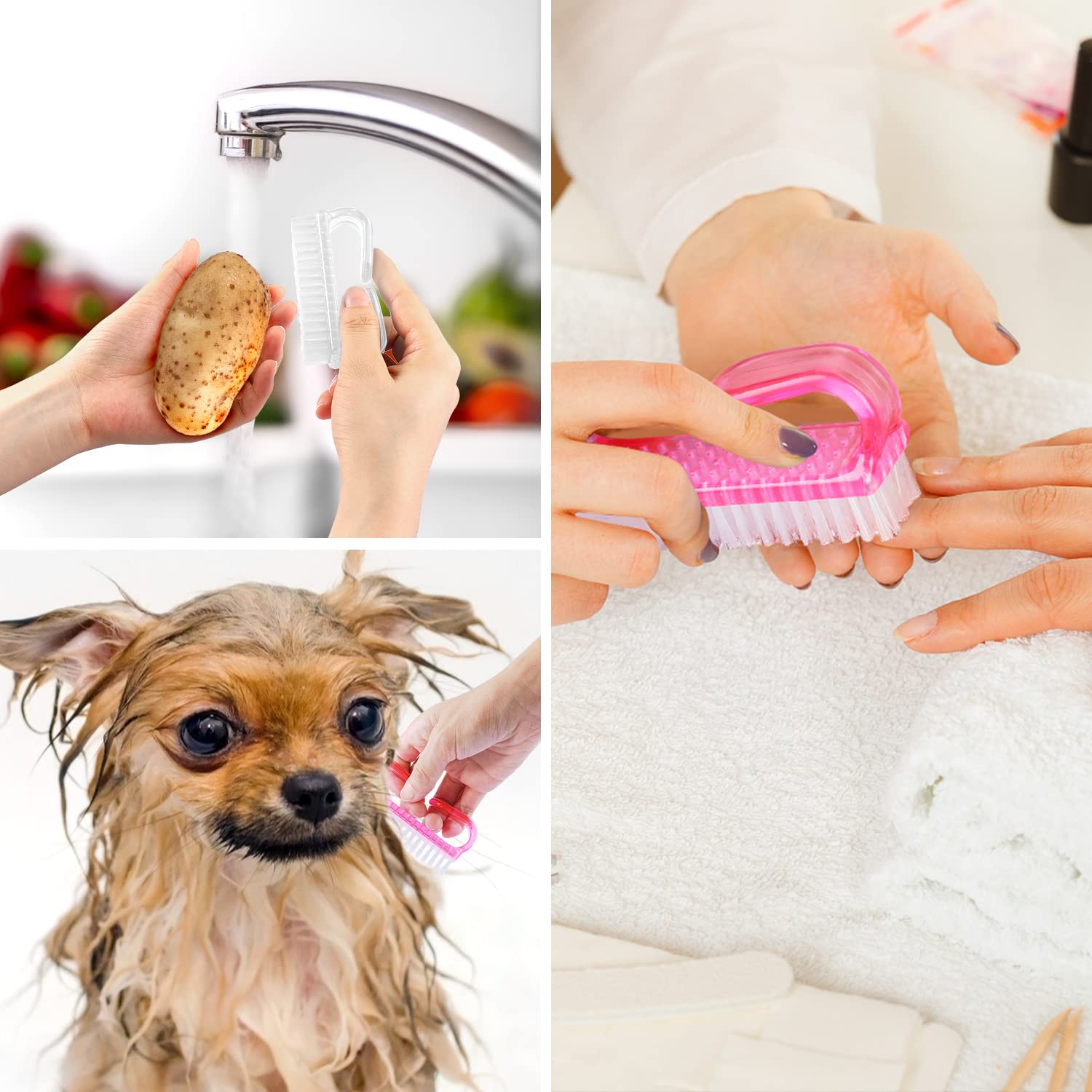 Handle Grip Nail Brush (4 Count)