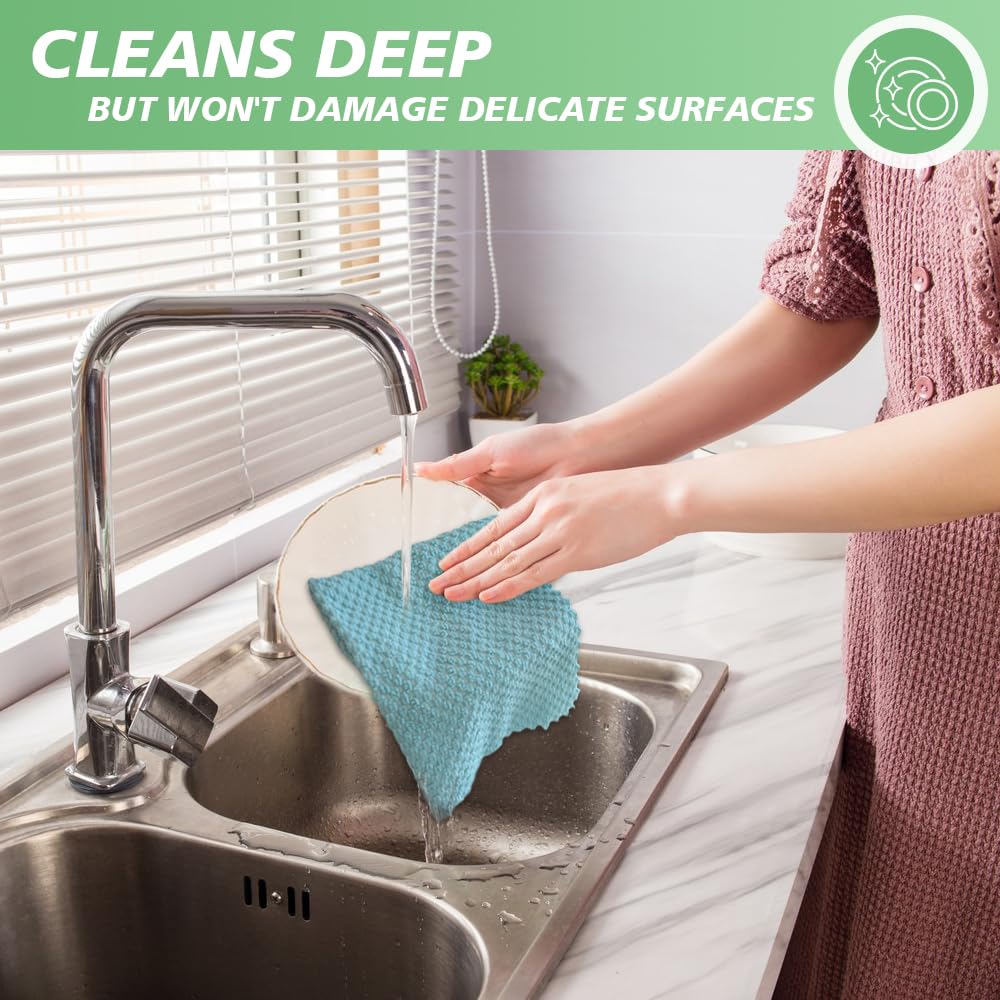 Dish Cloth for Washing Dishes Kitchen Washcloth Cleaning Cloth (10 Count)