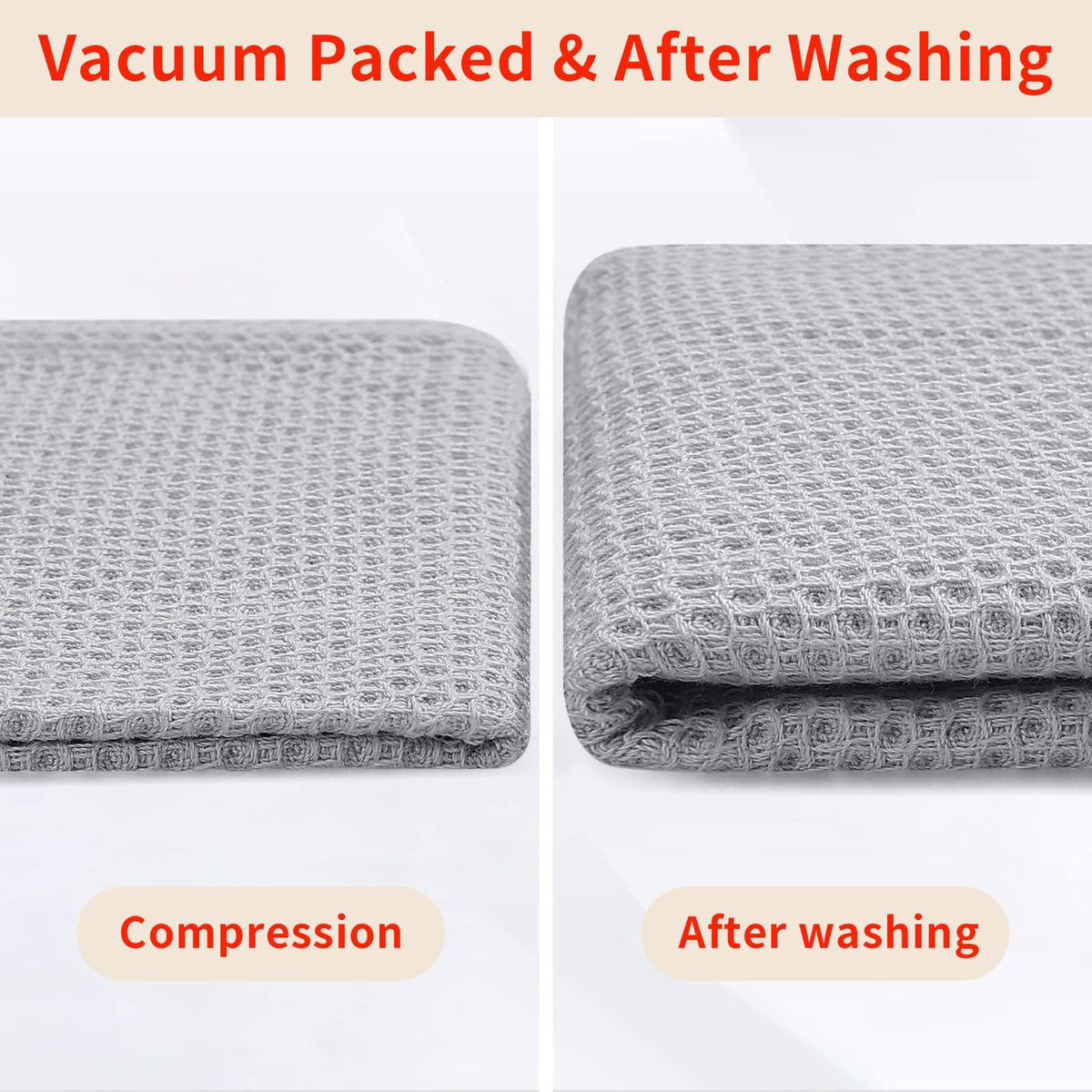 100% Cotton Oversized Waffle Weave Kitchen Towels 4 (4 Count)
