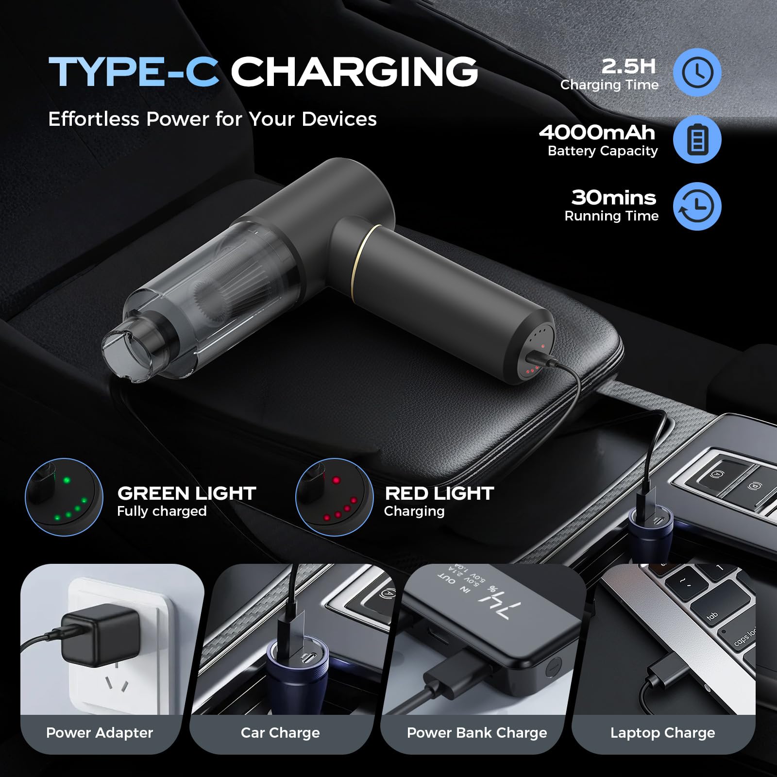 Car Vacuum Portable Cordless