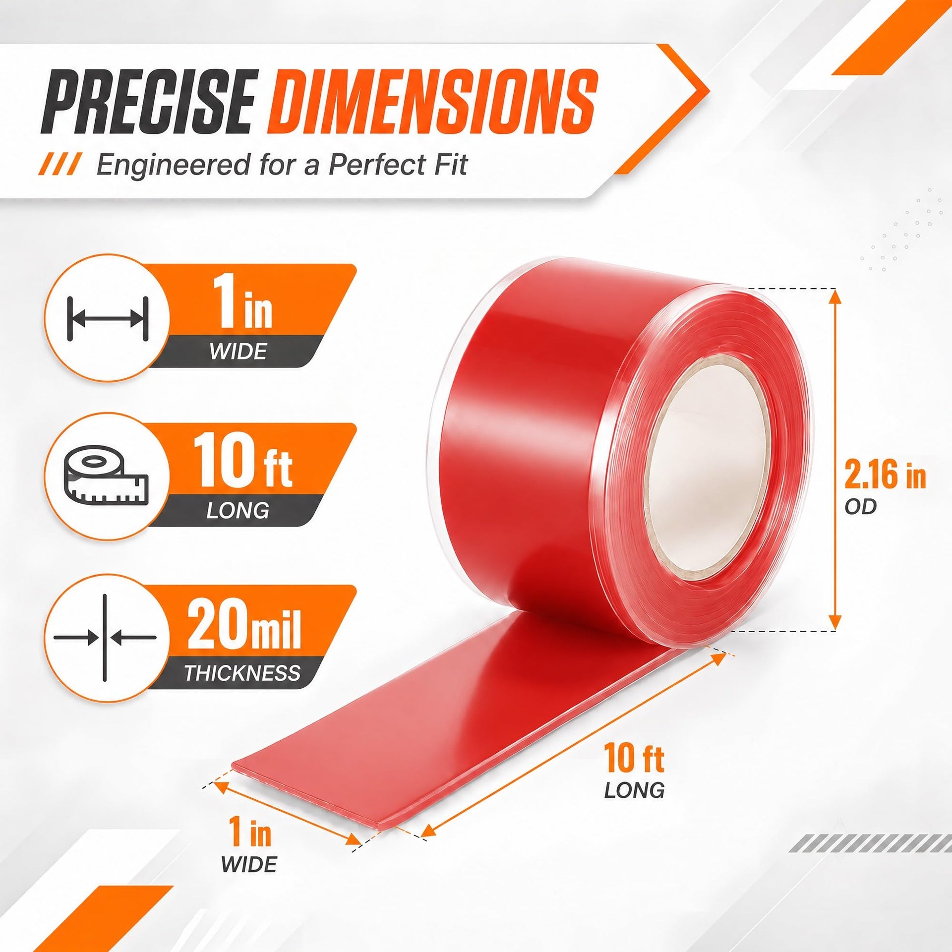 Red Electrical Tape 1 in x 10 Ft Self (40 Foot)