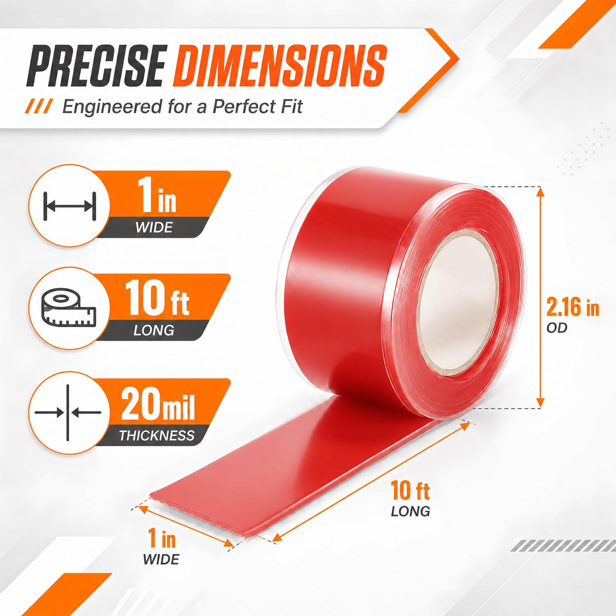 Red Electrical Tape 1 in x 10 Ft Self (2 Count)