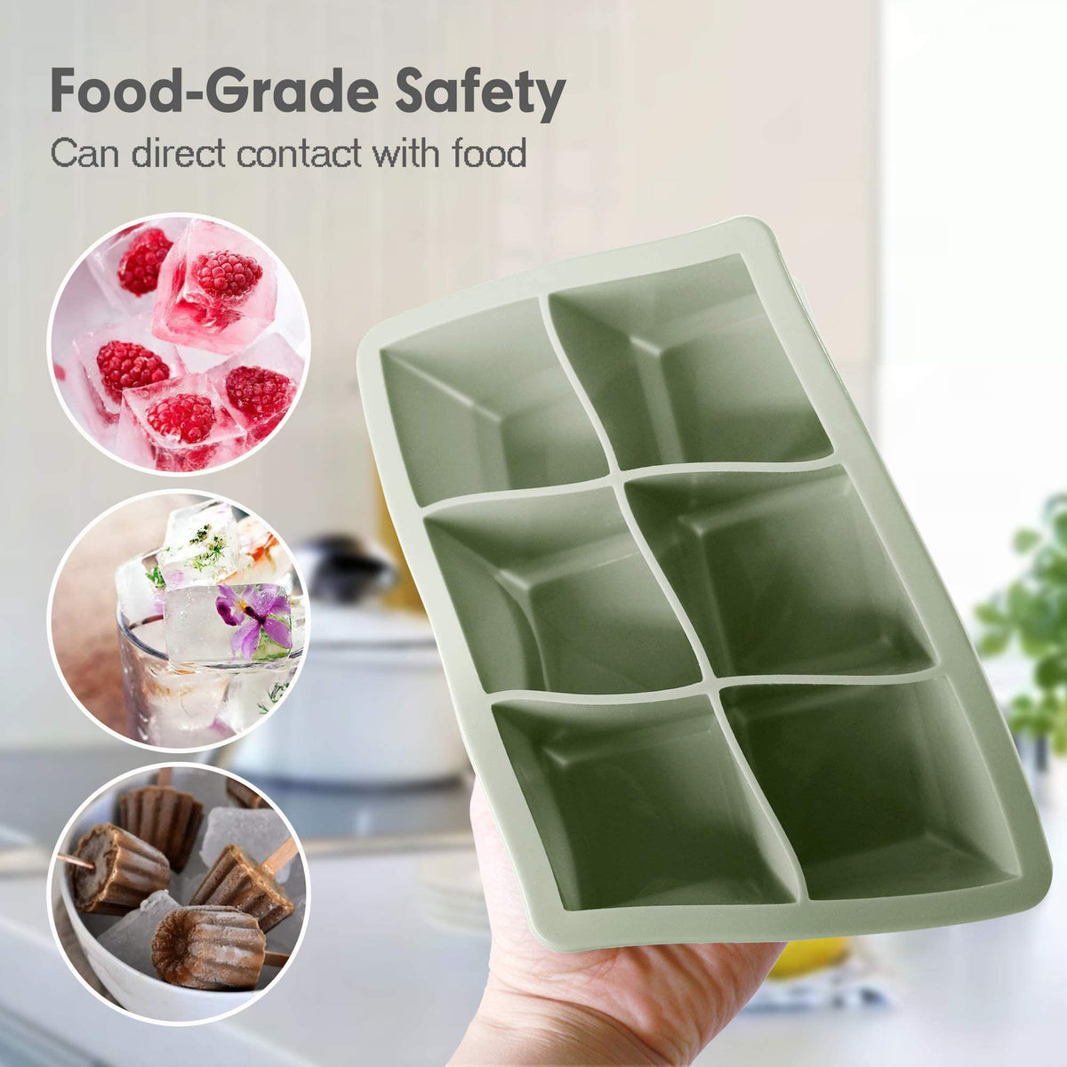 Silicone Ice Cube Trays 3 Pack (3 Count)